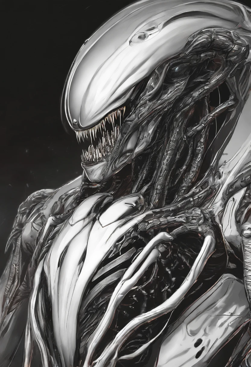 Venom possesses aliens,Full-body posture,Liquid armor,high - tech,Laser laser,Delicate picture