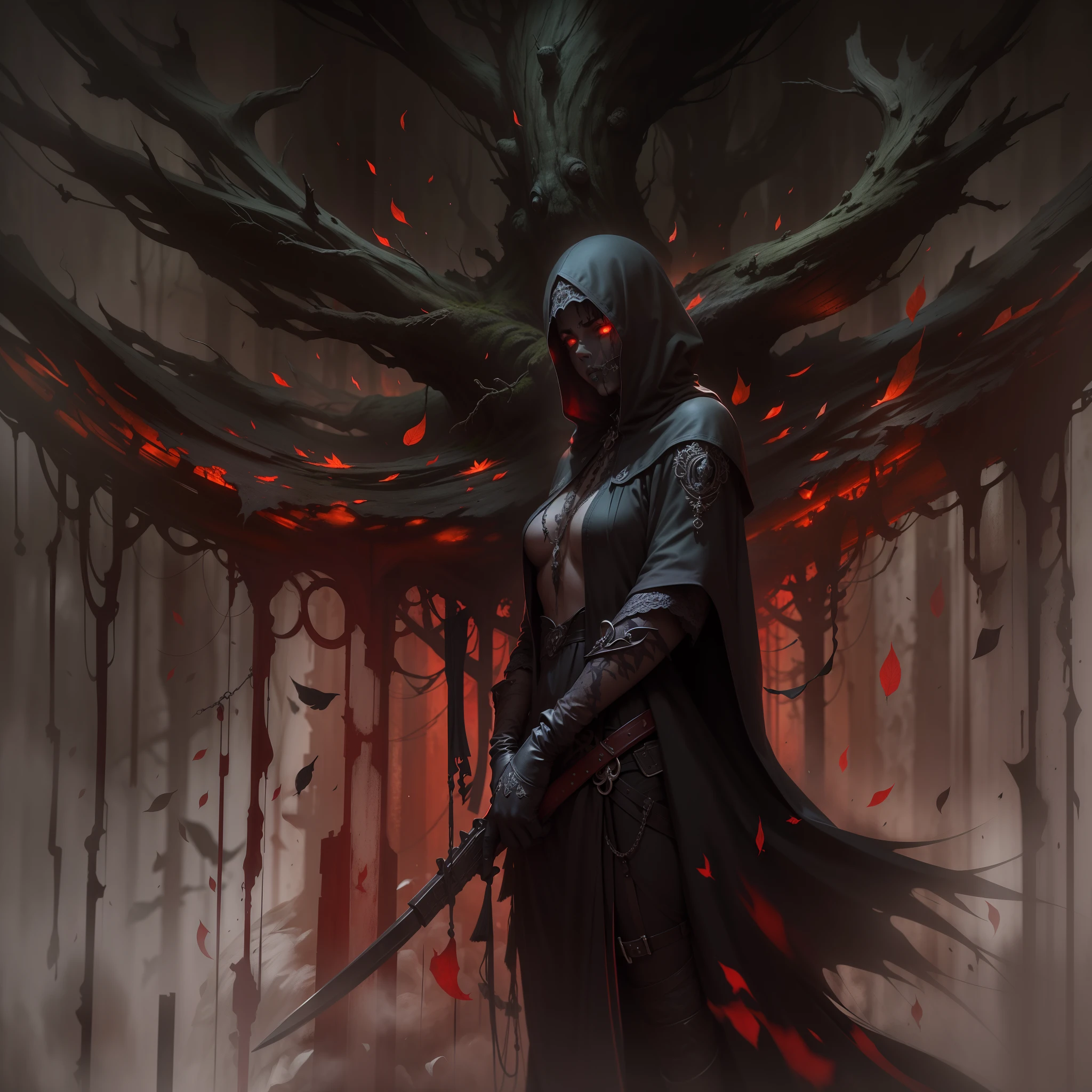 (La mejor calidad,Ultra detallado,realista:1.37),espada sangrienta,acero brillante,bordes afilados,gotas de sangre en cascada,dark and ominous atmosphere,Pasillo macabro,moody lighting,salpicaduras de sangre,Sombras espeluznantes,Arma espantosa,Arma mortal,Aura siniestra,apariencia amenazante,Gore y brutalidad,agarre tendinado,Horror aesthetics,goteo rojo,escena inquietante,Forbidden atmosphere,vibraciones ominosas,Silencio ominoso,surreal imagery,empapado en sangre,gleaming crimson,Arma aterradora,Presencia aterradora,Obras de arte macabras,visual de pesadilla,Sombras que envuelven la hoja,Tonos oscuros,tranquilidad interrumpida,creepy feeling,Gothic setting,Ominous energy,Silencio sepulcral,Arma sobrenatural,Arma sanguinaria,Destino ominoso,Envuelto en la oscuridad,Ominous anticipation,Ambiente premonitorio.