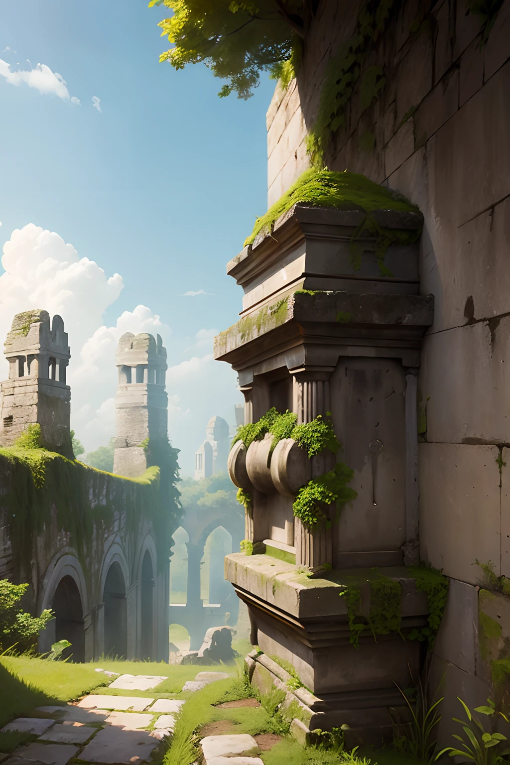 Ancient city walls, cyclopean,overgrown