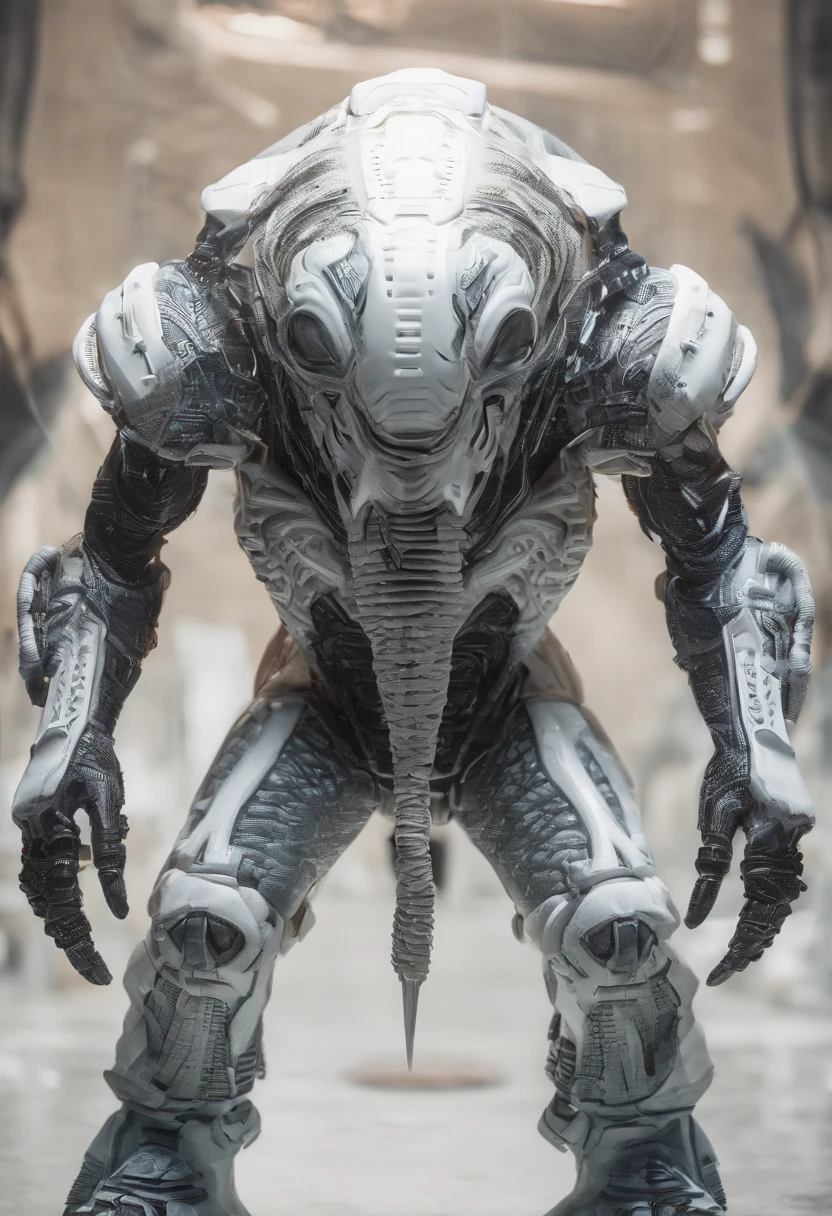 over-Tortoise Man,White armor,Full body photo,Laser eye,high - tech,Laser laser,Delicate picture