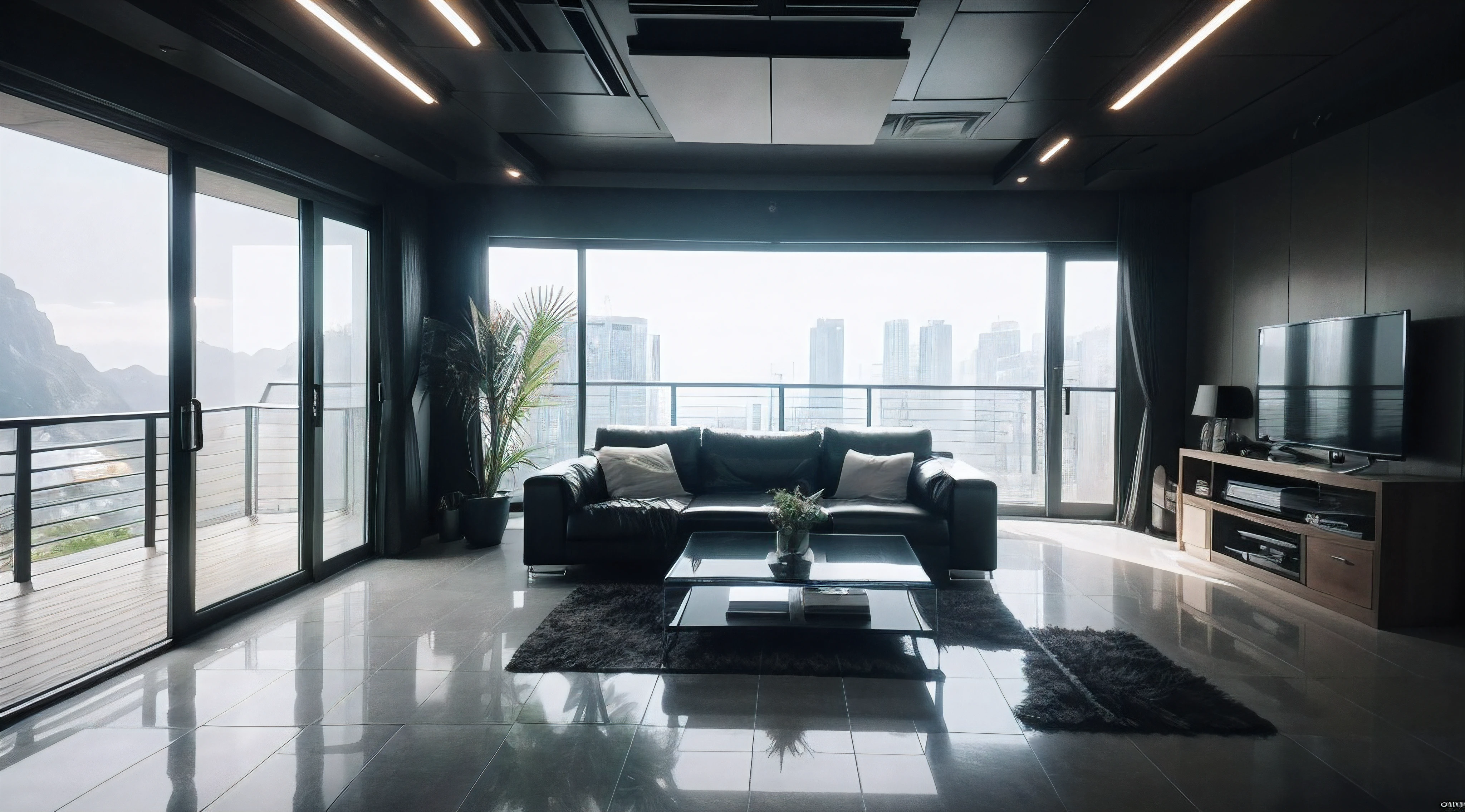 modern high-tech interior, Photorealistic, Ultra photoreal, Hyperrealistic, Ultra detailed, Unreal engine, Back light, Cinematic, Full-Body Shot, Centered, Symmetrical, 8k