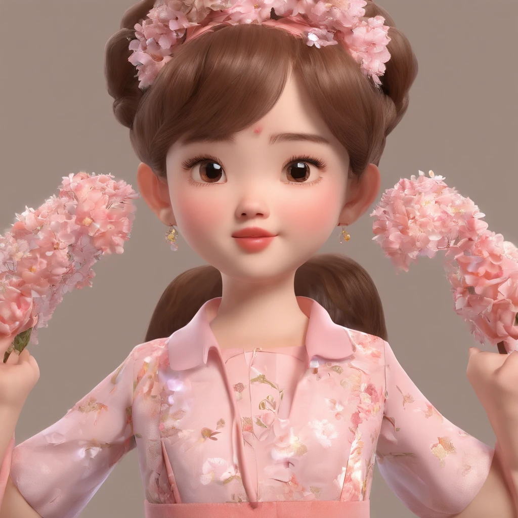 A ，Hold your arms，Hold your arms，Hold your arms，despised，disdain，Frowning，Glaring angrily at the camera，Pouting angrily，Floral half-sleeved cheongsam，A ball head