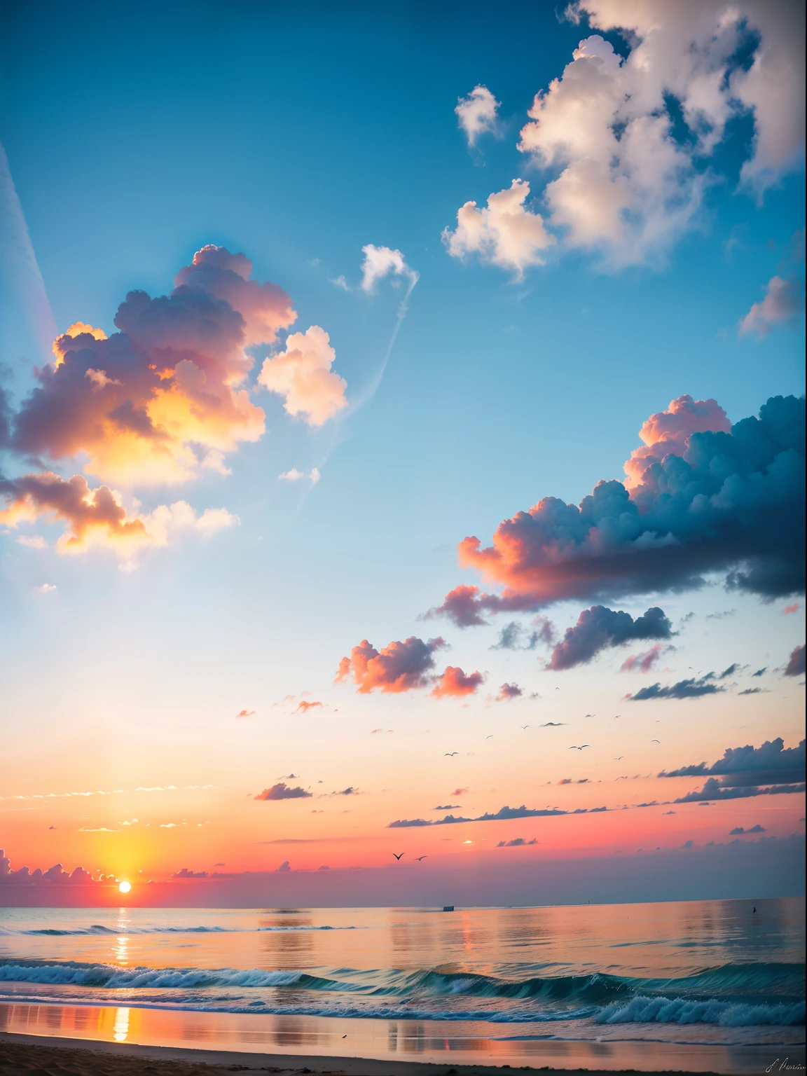 nascer do sol, praia, multicolored sky, detalhada, intrincado, UHD, Fujifilm XT3