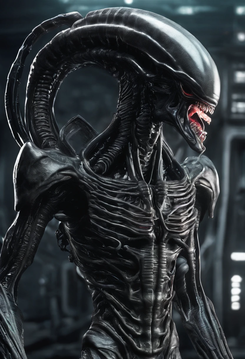Xenomorph,Full-body photos,Battle form,high - tech,Laser laser,Delicate picture