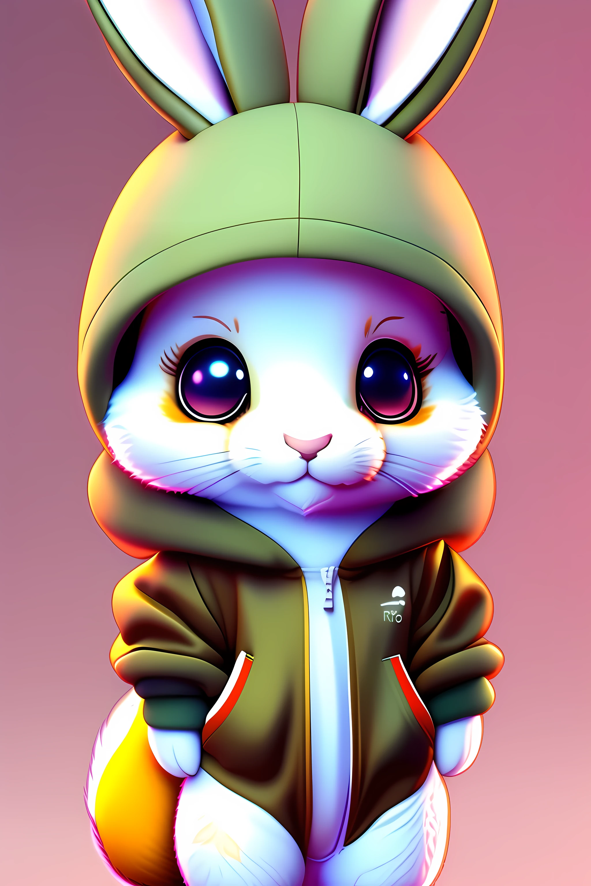 Cute and adorable cartoon anthropomorphic rabbit in delivery suit an anime nendoroid , fantasy, ears, dreamlike, surrealism, super cute, trending on artstation, furry, fur