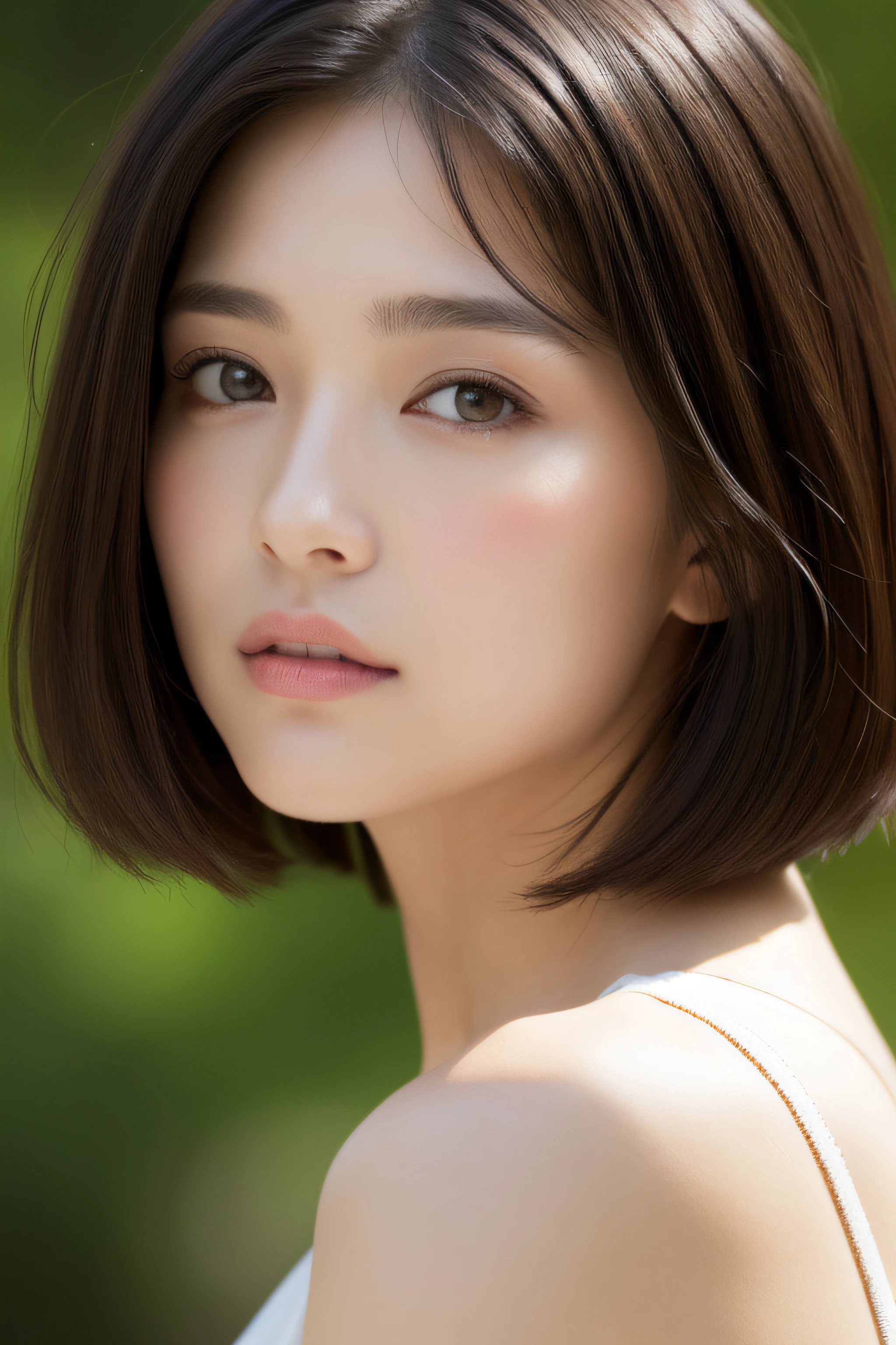 (masuter piece:1.3)、(8K、Photorealsitic、Raw photography、top-quality: 1.4)、(1girl in)、very beautiful face、very beautiful face、very beautiful face、(Very realistic face)、(A dark-haired、short-hair:1.3)、Very beautiful hairstyle、Very realistic eyes、Very beautiful details、(Very realistic skin)、Very beautiful skin、(Underwear)、absurderes、Very attractive、超A high resolution、A hyper-realistic、high-detail、the golden ratio、the golden ratio、the golden ratio、Beauty、Beauty、Beauty。