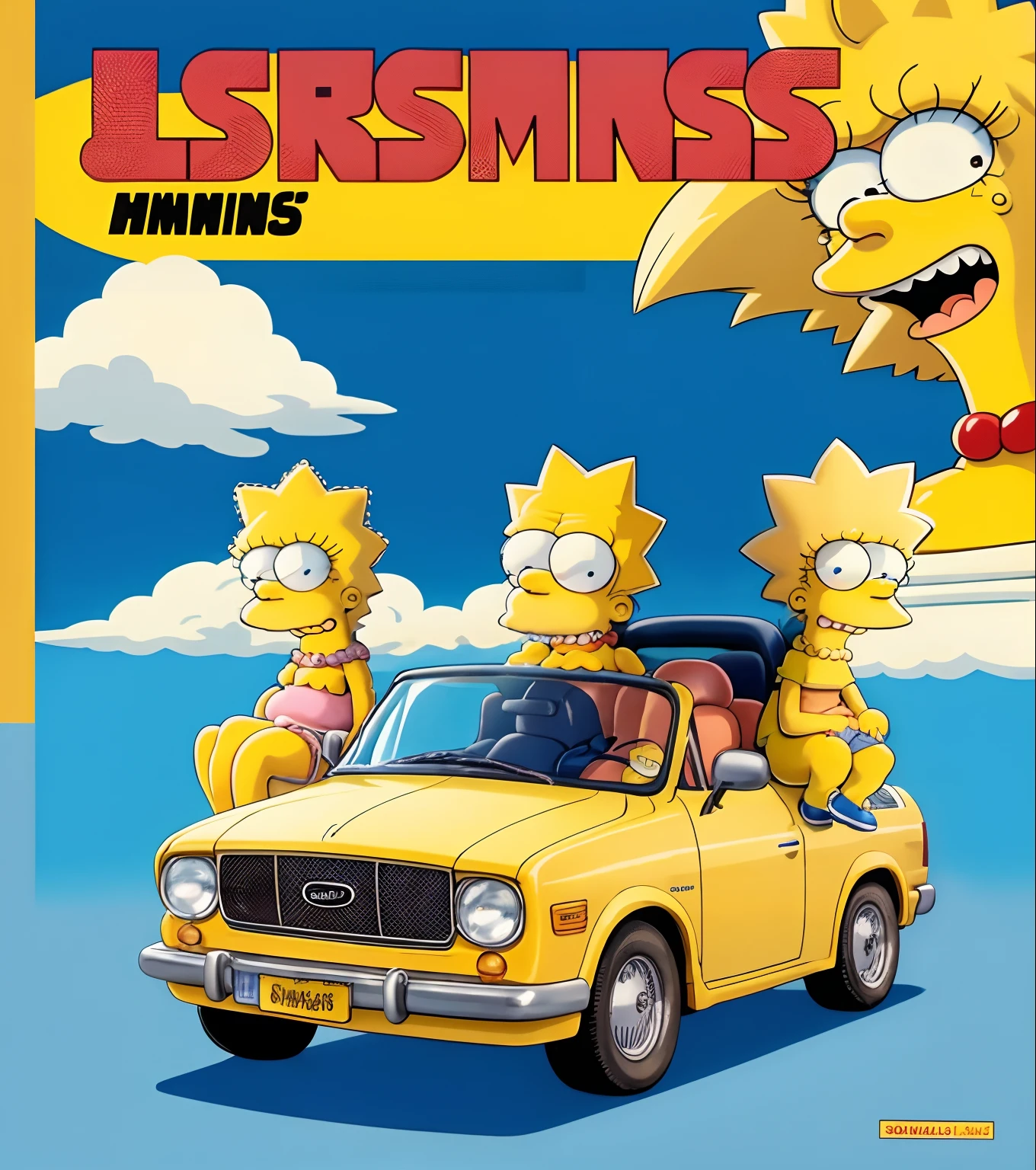 cartoon characters of the simpsons family in a car, still frame from the simpsons, original simpsons cartoon style, bart simpson, simpsons, the simpsons, portrait of bart simpson, matt groening art, matt groening cartoon art, lisa simpson wearing braces, 1990s cartoon, official simpsons movie artwork, style simpsons, by Matt Groening, simpsons style, marge