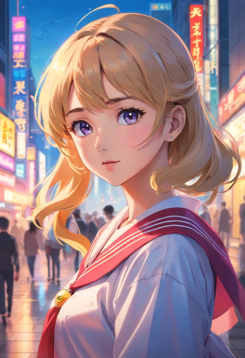 NSFW,On the edge of the hustle and bustle, City of dull Japan , Where the city skyline can be seen in the background , Her seductive eyes are、Capturing the essence of retro anime. All facial features are、Render at an exceptional level of detail, Evokes the clarity and accuracy of classic 80s anime art. In this portrait, She embodies the spirit of Sailor Moon Style, It will be an exquisite tribute to the beloved era of retro anime. Photo taken by Elliott Lee with Nikon Z6 and Prime 85mm lens. Award-Winning Photography style, Fine Art, 8K, Ulutra HD, Hyper-Resolution. --V 5 --Q 2、((see through