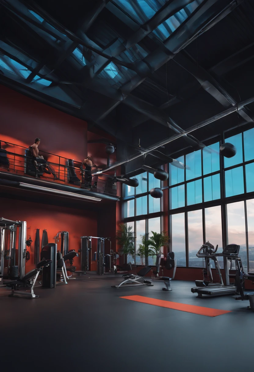 salle de musculation,style anime