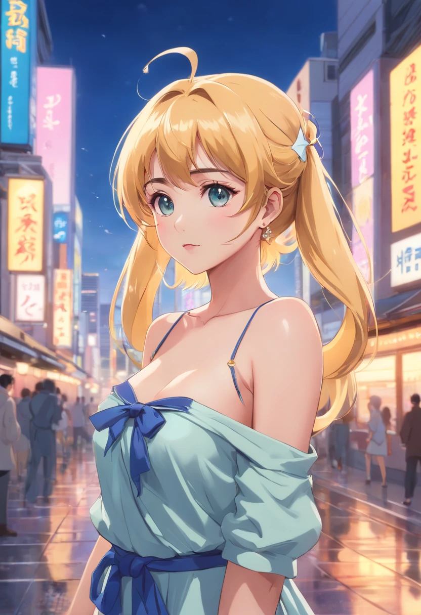 NSFW,On the edge of the hustle and bustle, City of dull Japan , Where the city skyline can be seen in the background , Her seductive eyes are、Capturing the essence of retro anime. All facial features are、Rendering at an exceptional level of detail, Evokes the clarity and accuracy of classic 80s anime art. In this portrait, She embodies the spirit of Sailor Moon Style, It would be an exquisite tribute to the beloved era of retro anime. Photo taken by Elliott Lee with Nikon Z6 and Prime 85mm lens. Award-Winning Photography style, Fine Art, 8K, Ulutra HD, Hyper-Resolution. --V 5 --Q 2、((fullnude、show off nipple))