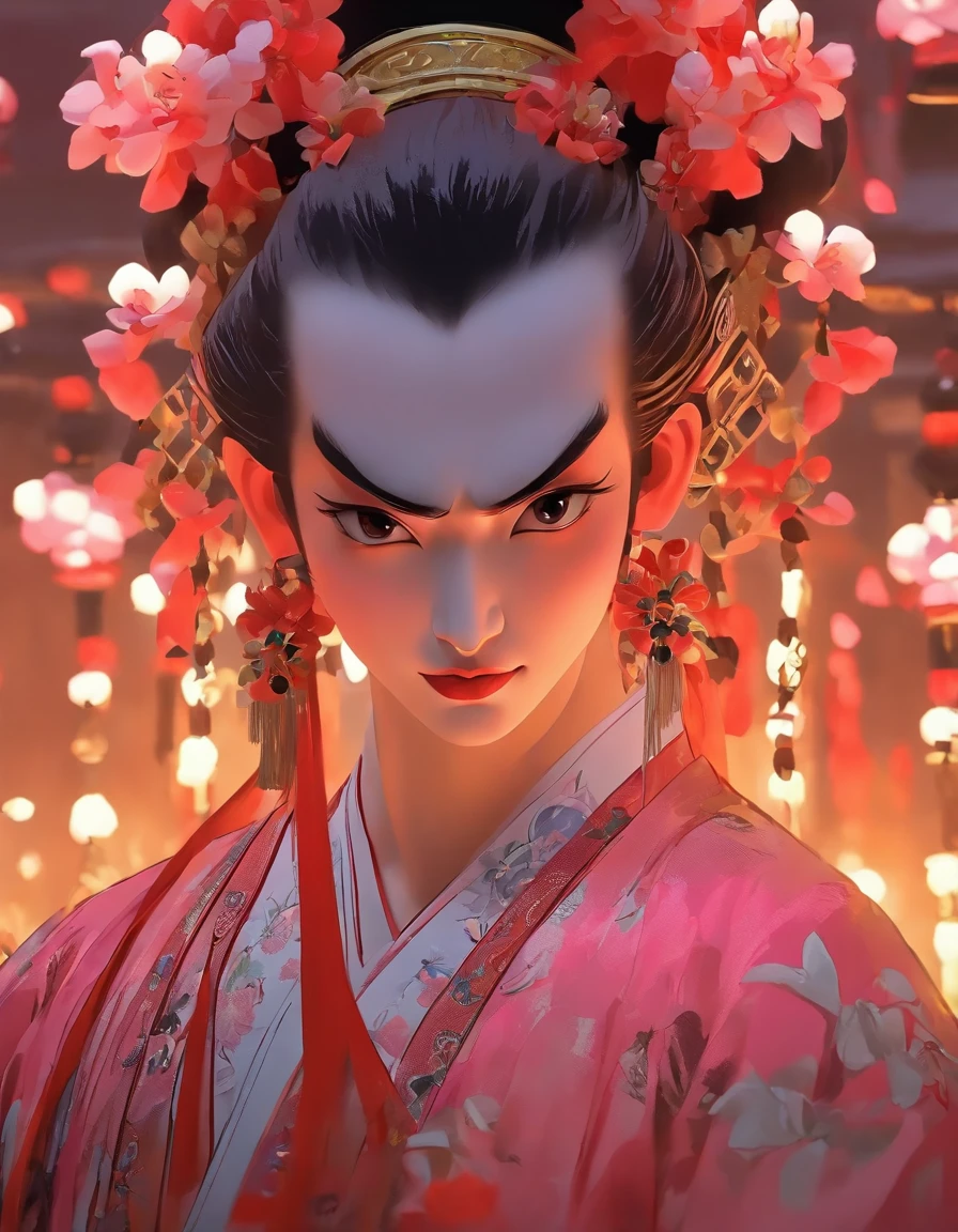 China-style,Chinese drama,Peking Opera costumes,Zhang Fei costume,Drama Facebook,Black predominantly,中景 the scene is,super-fine,ultra - detailed,high qulity,8K ,Sharply focus the eyes,highly detailed surreal vfx,oc rendered, --q 2 --s 1000