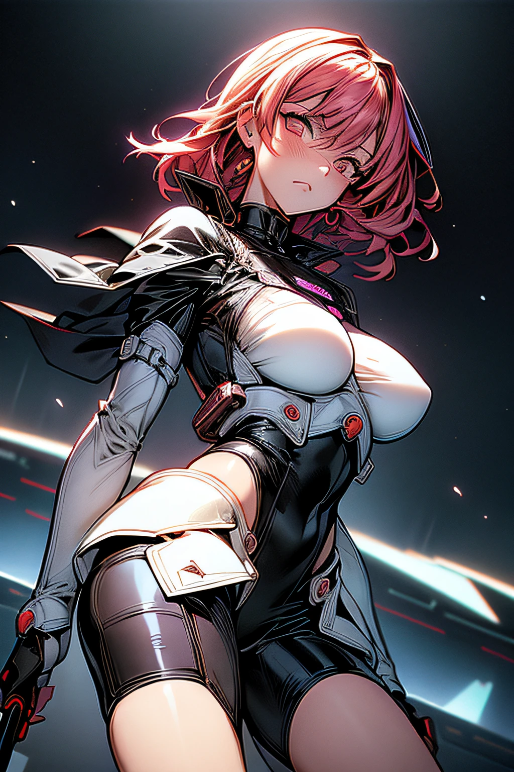 comic strip、(hard disk, sharp, fractals), (linear art_Anime),(masutepiece, Best Quality),1girl in,Space Opera,(lola:add more details:1.0),Sin City