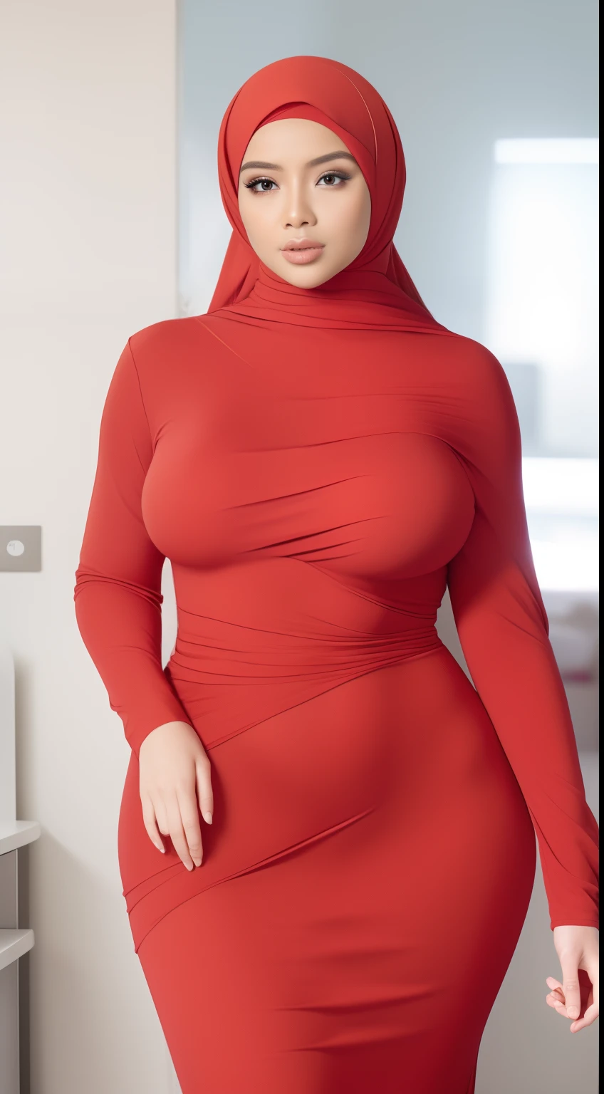 (NSFW,highres:1.2),1 girl,perfect body shape, slim waist, curvy hourglass figure, full body picture, skinny waist and thick hips,full body view,big boobs,wearing tight dress,beautiful detailed eyes,long eyelashes,natural makeup,soft smile,she has a jiggly fat round belly,vivid colors,studio lighting,physically-based rendering,digital artwork,bokeh