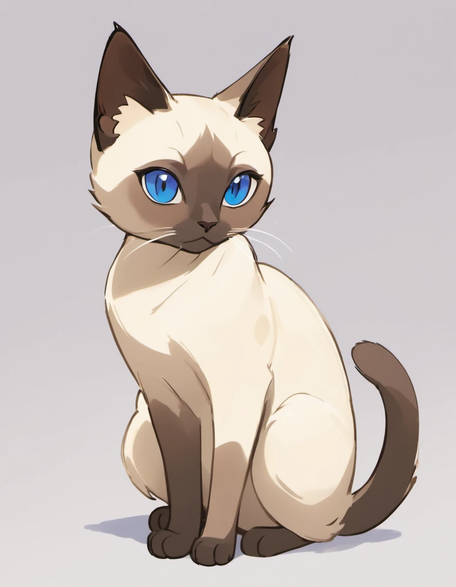 A close up of a cat with blue eyes sitting on a white surface - SeaArt AI