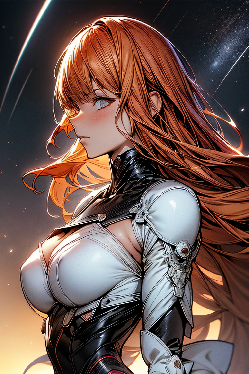 comic strip、(hard disk, sharp, fractals), (linear art_Anime),(masutepiece, Best Quality),1girl in,Space Opera,(lola:add more details:1.0),Sin City