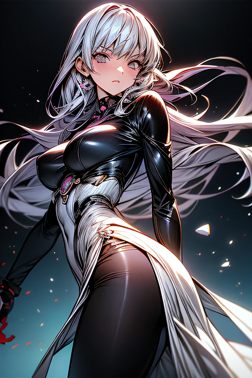 comic strip、(hard disk, sharp, fractals), (linear art_Anime),(masutepiece, Best Quality),1girl in,Space Opera,(lola:add more details:1.0),Sin City