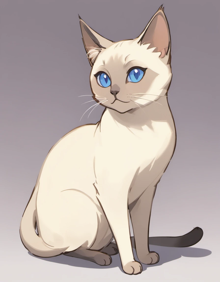 A Siamese cat drawn by the pokemon artist sowsow on a white background,
The Siamese cat is a striking and elegant breed known for its distinctive appearance and charming personality. This feline beauty boasts a medium to small-sized body with a lithe and graceful build. Its fine-boned structure lends it an air of refinement.
**Coat:** The Siamese cat's coat is short, sleek, and close-lying to its body. Its fur is incredibly soft to the touch and exhibits a coloration pattern known as "color points." This means that the cat's ears, face, paws, and tail are darker in color than the rest of its body. Common Siamese coat colors include seal point (dark brown points), blue point (gray-blue points), chocolate point (light brown points), and lilac point (pale gray points).
**Face:** The Siamese cat's most captivating feature is its striking face. It boasts an angular and wedge-shaped head, with large, almond-shaped, vivid blue eyes that are the window to its expressive soul. These beautiful blue eyes are a hallmark of the breed and are accentuated by dark eyeliner-like markings around them.
**Ears:** Siamese cats have large, pointed ears that complement their triangular head shape. These ears are adorned with tufts of fur at the tips, adding to their allure.
**Tail:** The Siamese cat's tail is long, slender, and tapers to a fine point, echoing the coloration of the points found on its face, ears, and paws.
**Personality:** Siamese cats are renowned for their sociable and vocal nature. They are affectionate and enjoy being the center of attention. These cats are known for their strong bonds with their human companions and often follow them around the house, engaging in conversation with their melodious, chatty voices. Siamese cats are intelligent, curious, and playful, making them wonderful companions for interactive play.
The cat is happy, and running towards the camera,