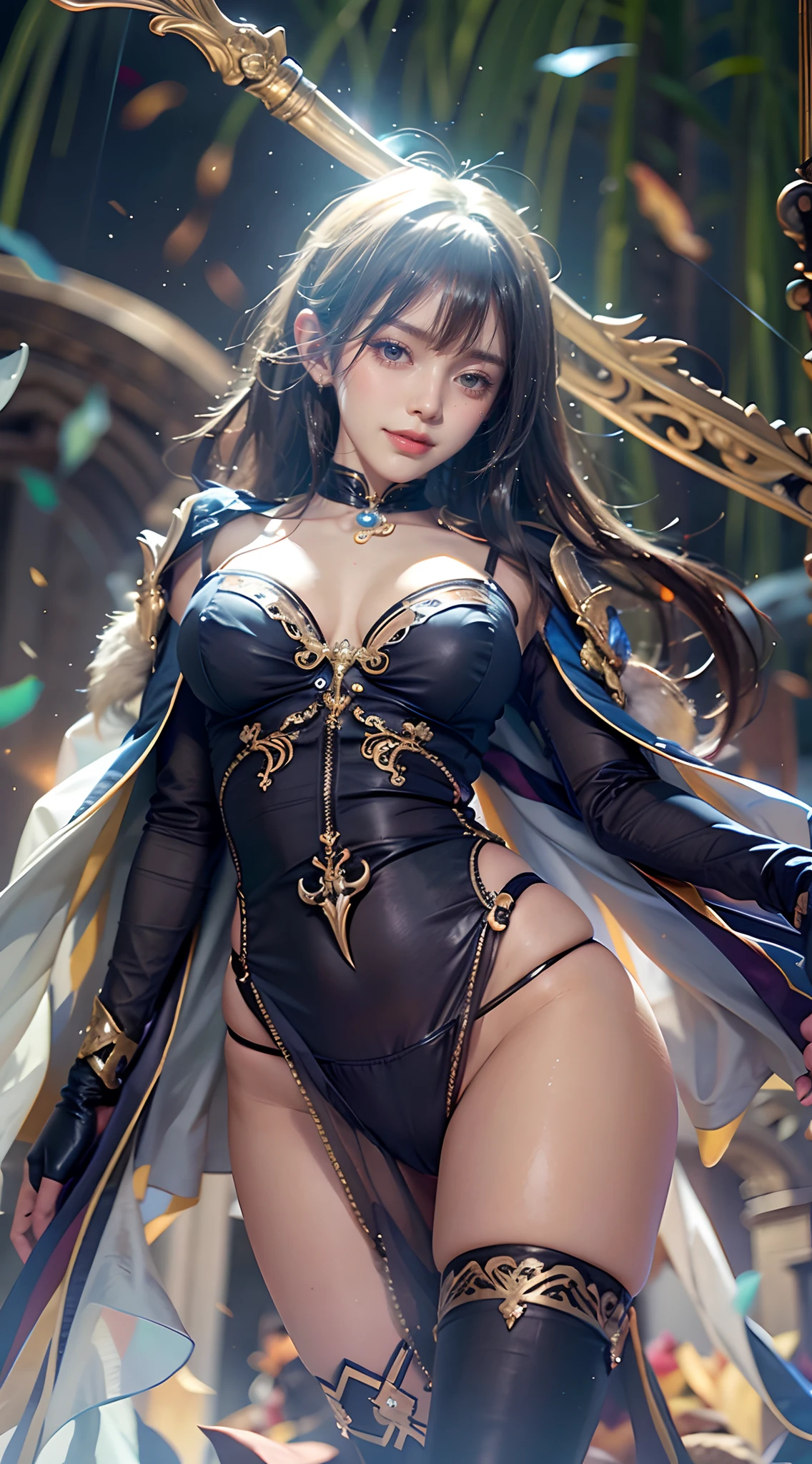 (The FW), 1womanl, Solo, 24 year old, 7headed body, (cute  face), (Ideal ratio body proportions), long , Magic Effects, Fantasia, a wizard, Holding a magic wand in your hand, panties focus, Sexy body, heavy wind, The costume is sheer, Wet, Smiling smile, short-hair, Dark hair, small tits, A slender, Small buttocks, beauty legs, Skinny Legs, surrealism, Cinematic lighting, depth of fields, One-person viewpoint, F/1.8, 135 mm, nffsw, masutepiece, ccurate, ((Anatomically correct)), Textured skin, Super Detail, high details, High quality, awardwinning, Best Quality, hight resolution, 8K
