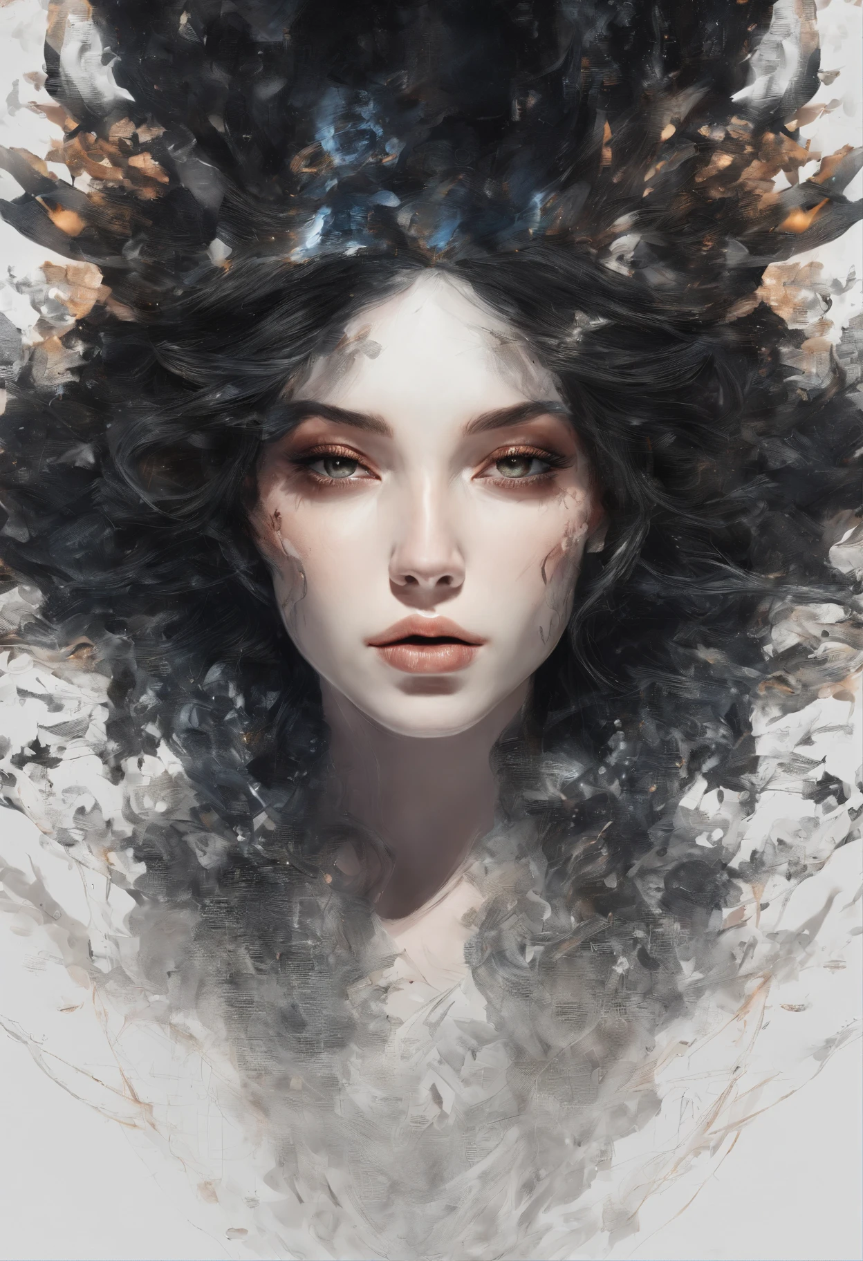 Perfect centering, Fantastic black goldfish, cheerfulness, Standing position, Abstract beauty, Centered, Looking at the camera, Facing the camera, Approaching perfection, Dynamic, Highly detailed, Smooth, Sharp Focus, 8K, hight resolution, Illustration, art by carne griffiths and wadim kashin, black backgrounds