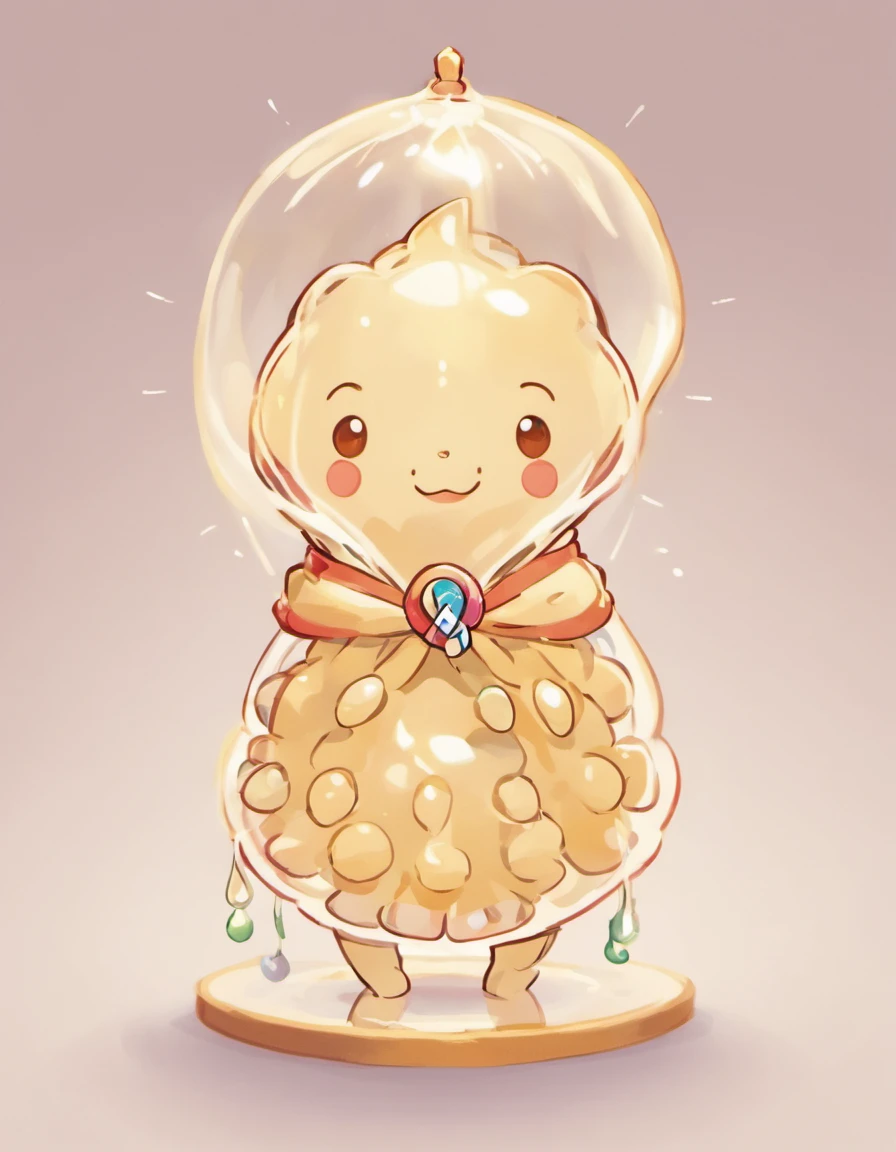Description of an Anthropomorphic Condom Illustration by Sowsow:
Sowsow's artistic talent shines through in this whimsical and creative anthropomorphic condom illustration. With a playful yet educational approach, this artwork combines elements of anthropomorphism and personification to convey the importance of safe practices while maintaining a lighthearted and approachable tone.
**Character Appearance:** At the forefront of the illustration stands the anthropomorphic condom character. The condom takes on a friendly and approachable persona, with expressive features that effortlessly convey its message. Its body is sleek and translucent, mimicking the appearance of a real condom, with a slightly bluish tint. The character's form is flexible and dynamic, emphasizing its adaptability and versatility.
**Facial Expressions:** The anthropomorphic condom has an animated and expressive face. Its eyes, which are large and wide, radiate a sense of awareness and attentiveness. A friendly and reassuring smile graces its face, fostering a sense of trust and comfort.
**Poses and Gestures:** Sowsow's illustration portrays the anthropomorphic condom engaged in a variety of educational and relatable activities. Whether it's holding a tiny umbrella to symbolize protection, giving a thumbs-up sign to convey approval, or holding hands with another anthropomorphic character to signify safe intimacy, each pose is thoughtfully designed to impart essential messages in a visually engaging manner.
**Accessories and Props:** To enhance the storytelling aspect of the illustration, the anthropomorphic condom may be depicted with various accessories and props. These could include a miniature backpack filled with facts about safe sex, a magnifying glass to emphasize the importance of attention to detail, or even a superhero cape to symbolize the condom's role as a protector, only white colors used,