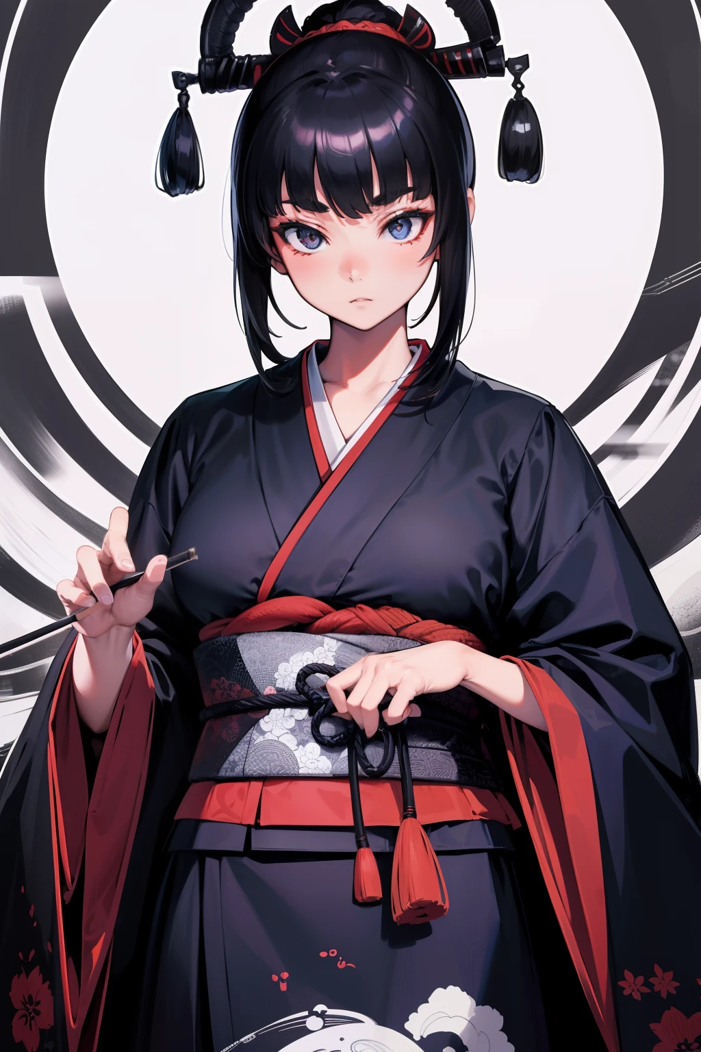 Uma linda samurai sexy, rosto lindo, corpo lindo delicado, corpo sedutor, usando um quimono aberto sexy e sedutor.
The artwork is created in a medium reminiscent of Japanese inkwash paintings....., with bold brush strokes and a monochrome color palette. The artist's masterful technique brings out the intensity and power of the presence of the
Image is of the highest quality, with every detail captured flawlessly in ultra-high resolution. The textures on the kimono and the intricate patterns are rendered with extreme precision. The lighting is carefully crafted to enhance the dramatic effect, com sombras profundas e destaques sutis.
Geral, The artwork exudes a sense of elegance and power, combining traditional Japanese aesthetics with a touch of modernity. The monochrome color palette, combinado com os detalhes requintados, creates a captivating and immersive experience for the viewer.