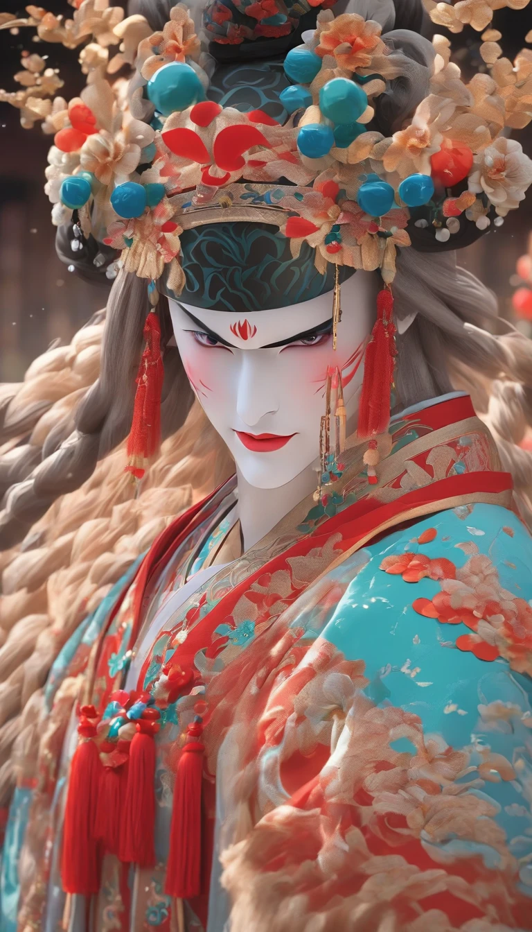 China-style,Chinese drama,Peking Opera costumes,Bai Suzhen costume,Drama Facebook,White predominantly,中景 the scene is,super-fine,ultra - detailed,high qulity,8K ,Sharply focus the eyes,highly detailed surreal vfx,oc rendered, - AR 16:9 --q 2 --s 1000