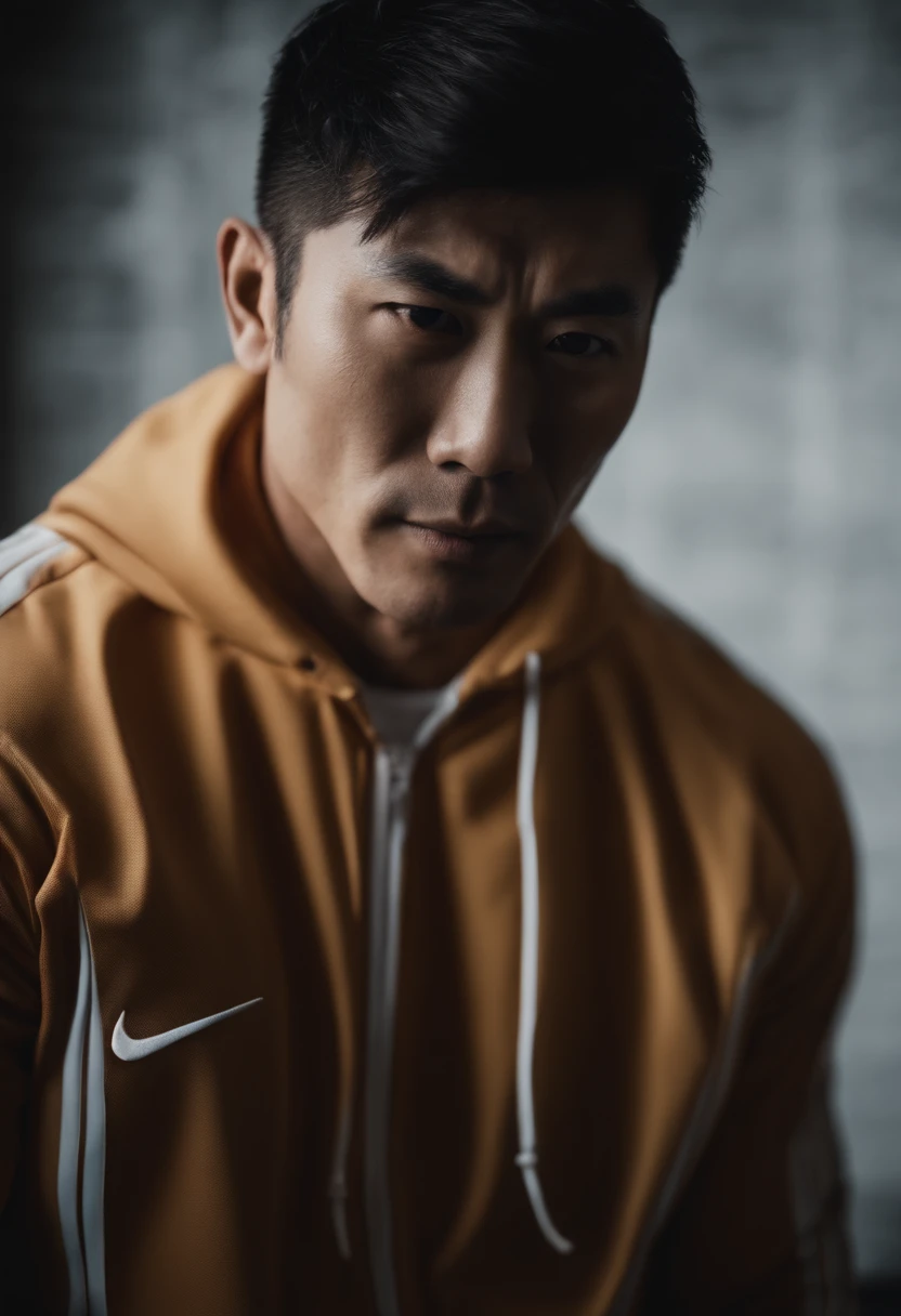 Portrait of a Muscular Japanese Male Wear Tracksuit