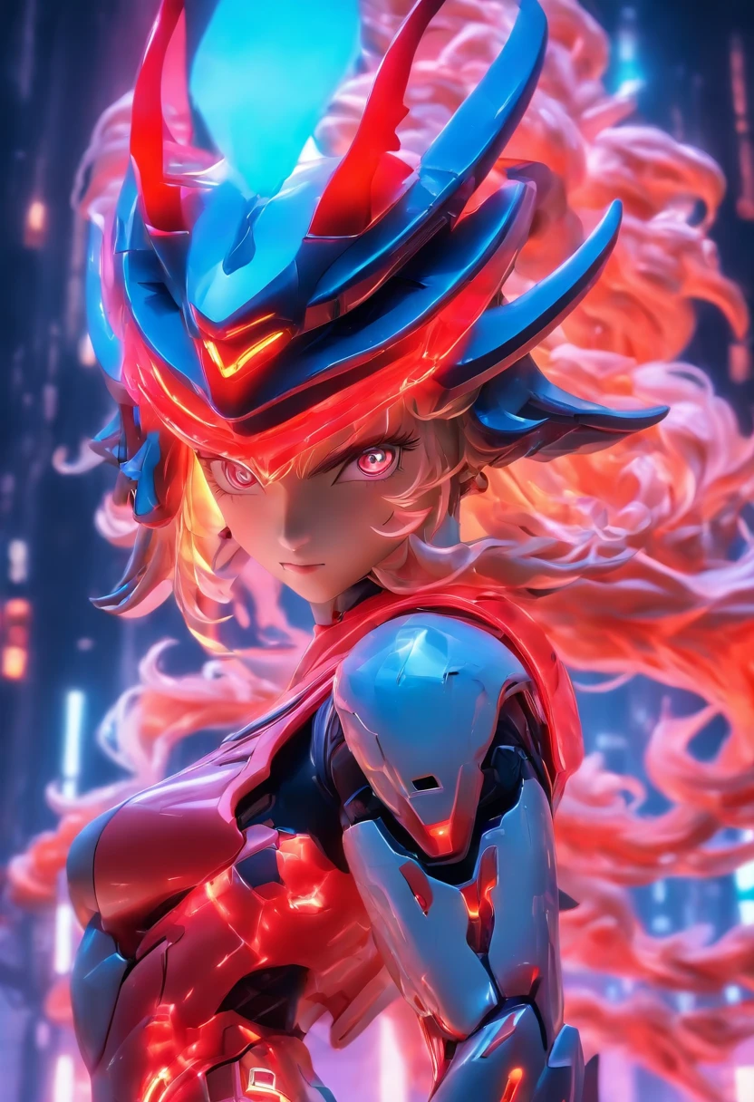 ChinesischDrache, (Blind Box Spielzeug Stil:1.2), (full-body shot) , 1 Transparent Girl,Hinter ihm steht ein durchsichtiger chinesischer Drache, Transparenter Mech, Exquisiter Helm:1.2, Leuchtende Brille:1.2, Cyberpunk, Dreamy glow, leuchtende Neonlichter, sauber, white background, ( Globale Beleuchtung, Rochen-Traching, HDR, Unwirkliches Rendern,Reasonable design, Hohe Detailgenauigkeit, Meisterwerk, best quality, hyper HD, Filmische Beleuchtung)