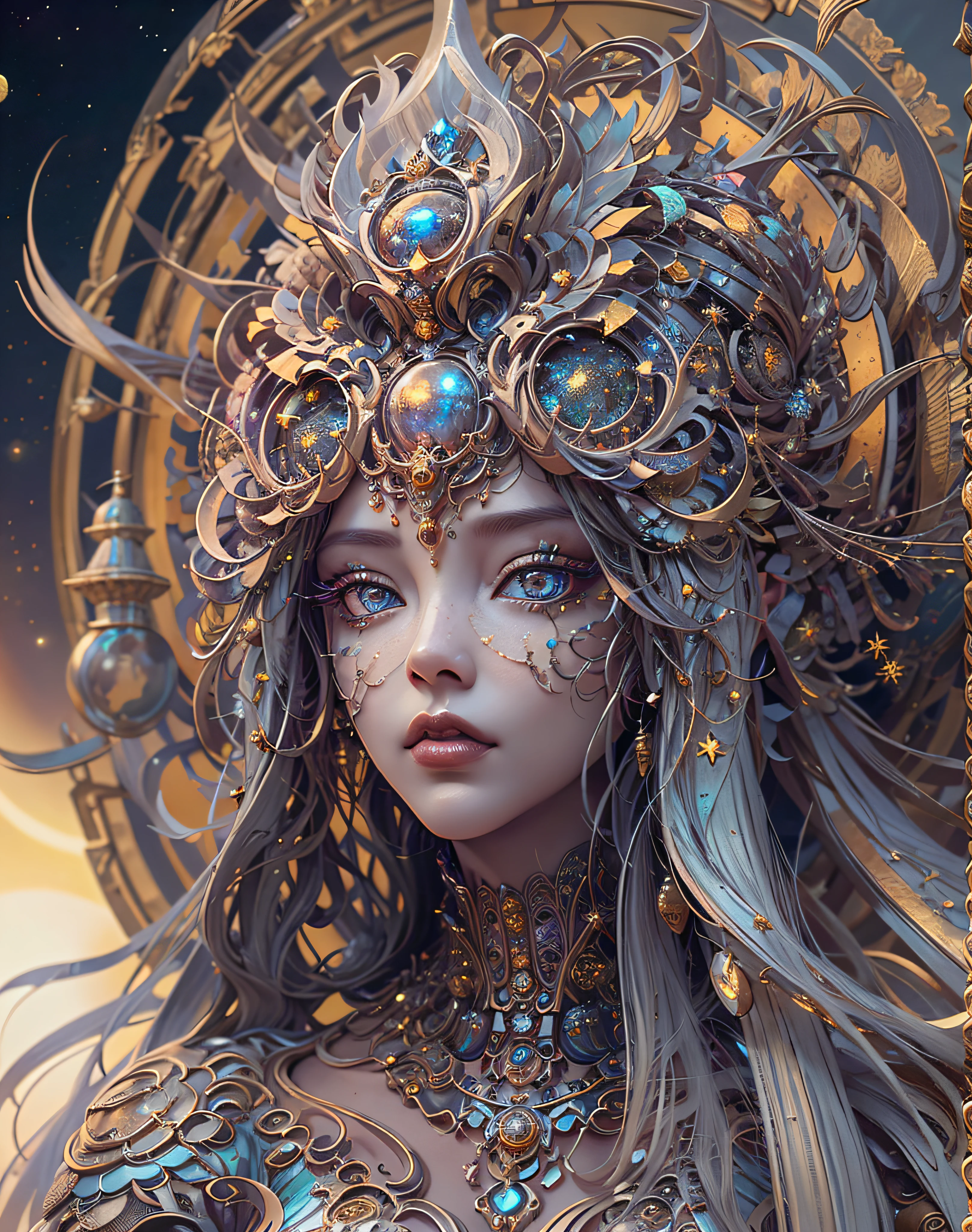 A woman with a crown and jewels on her head - SeaArt AI