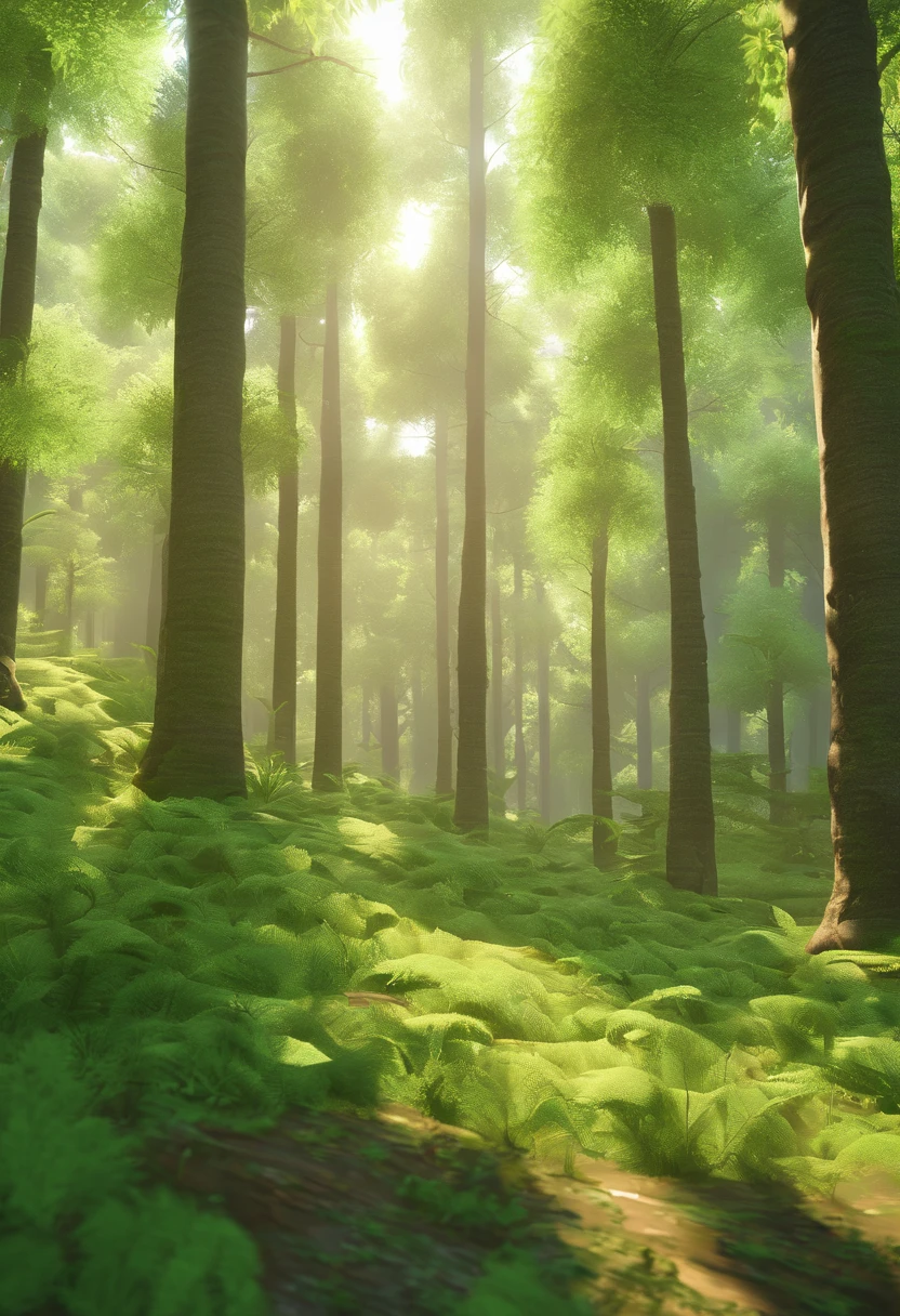 Forest with green trees