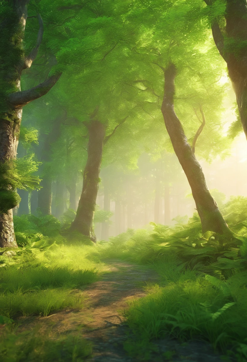 Forest with green trees