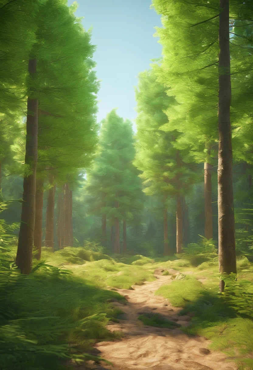 Forest with green trees