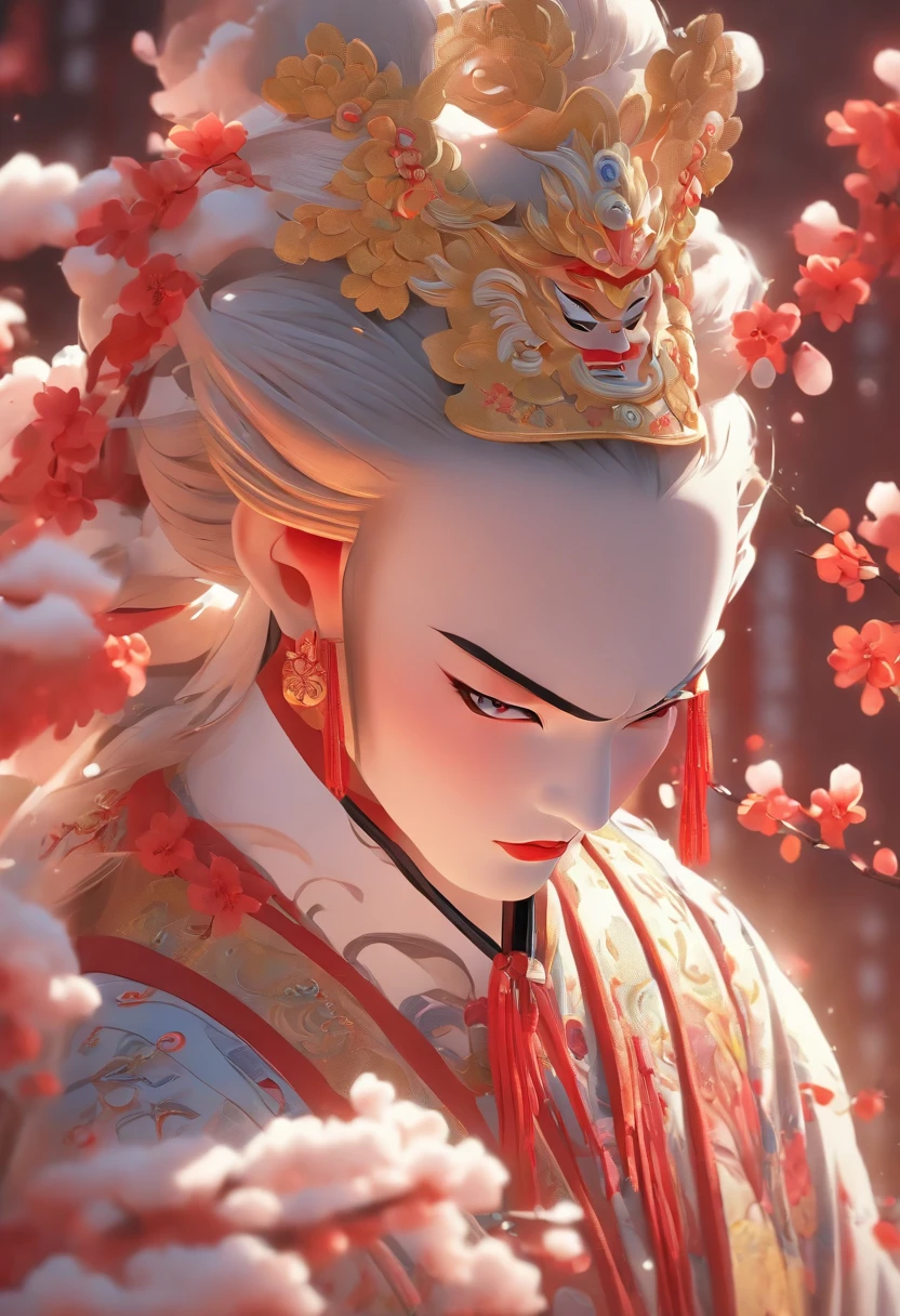 China-style,Chinese drama,Peking Opera costumes,Bai Suzhen costume,Drama Facebook,white colors,中景 the scene is,super-fine,ultra - detailed,high qulity,8K ,Sharply focus the eyes,highly detailed surreal vfx,oc rendered, - AR 16:9 --q 2 --s 1000