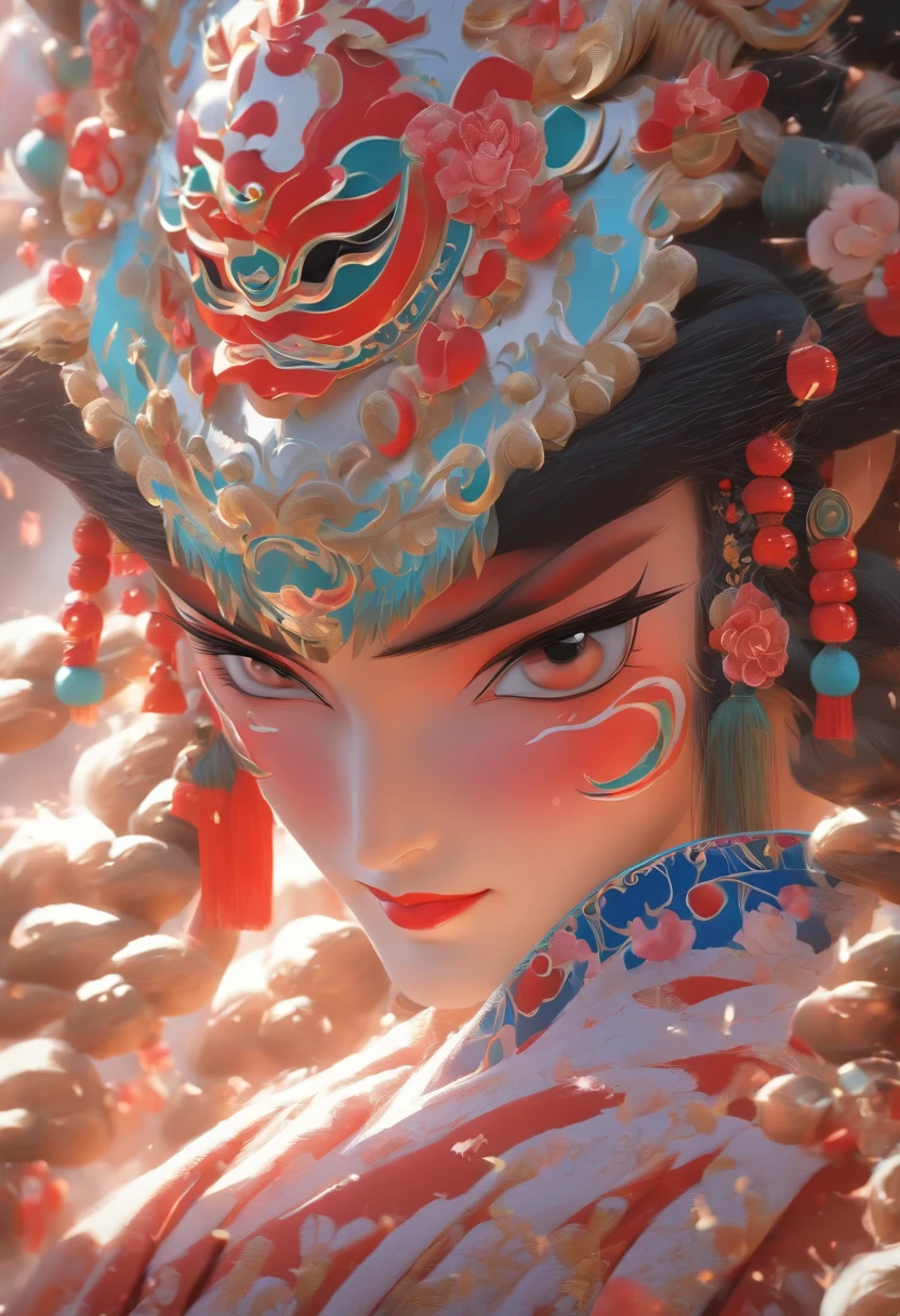 China-style，Chinese drama，Peking Opera costumes，Bai Suzhen costume，Drama Facebook，white colors，中景 the scene is，super-fine，ultra - detailed，high qulity，8K ，Sharply focus the eyes，highly detailed surreal vfx，oc rendered， - AR 16:9 --q 2 --s 1000