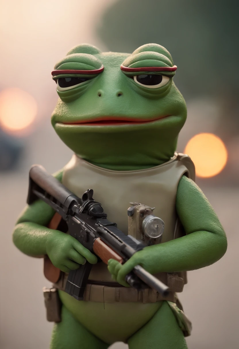 HD, pepe frog, machine gun