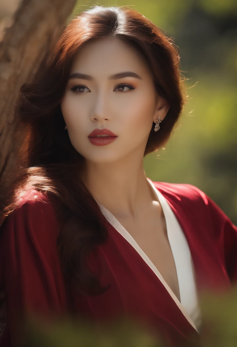 (La mejor calidad, 8k, 32K, Obra maestra, UHD:1.2),Foto de Pretty Japanese woman, senos grandes, Pelo corto bob,desnuda, collar, Fondo exterior, desde arriba, Mirando al espectador,