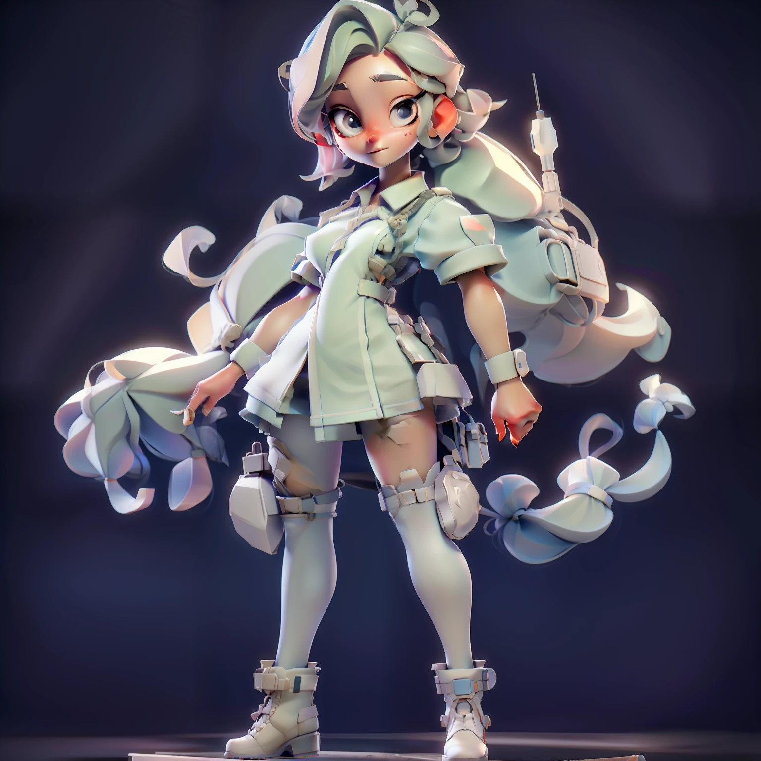 (((masterpiece 3D rendering))), ((detailed eyes)), ((high quality art)), ((full body scale)), field Medic female, she is battlefield aid, full body view, with transparent background