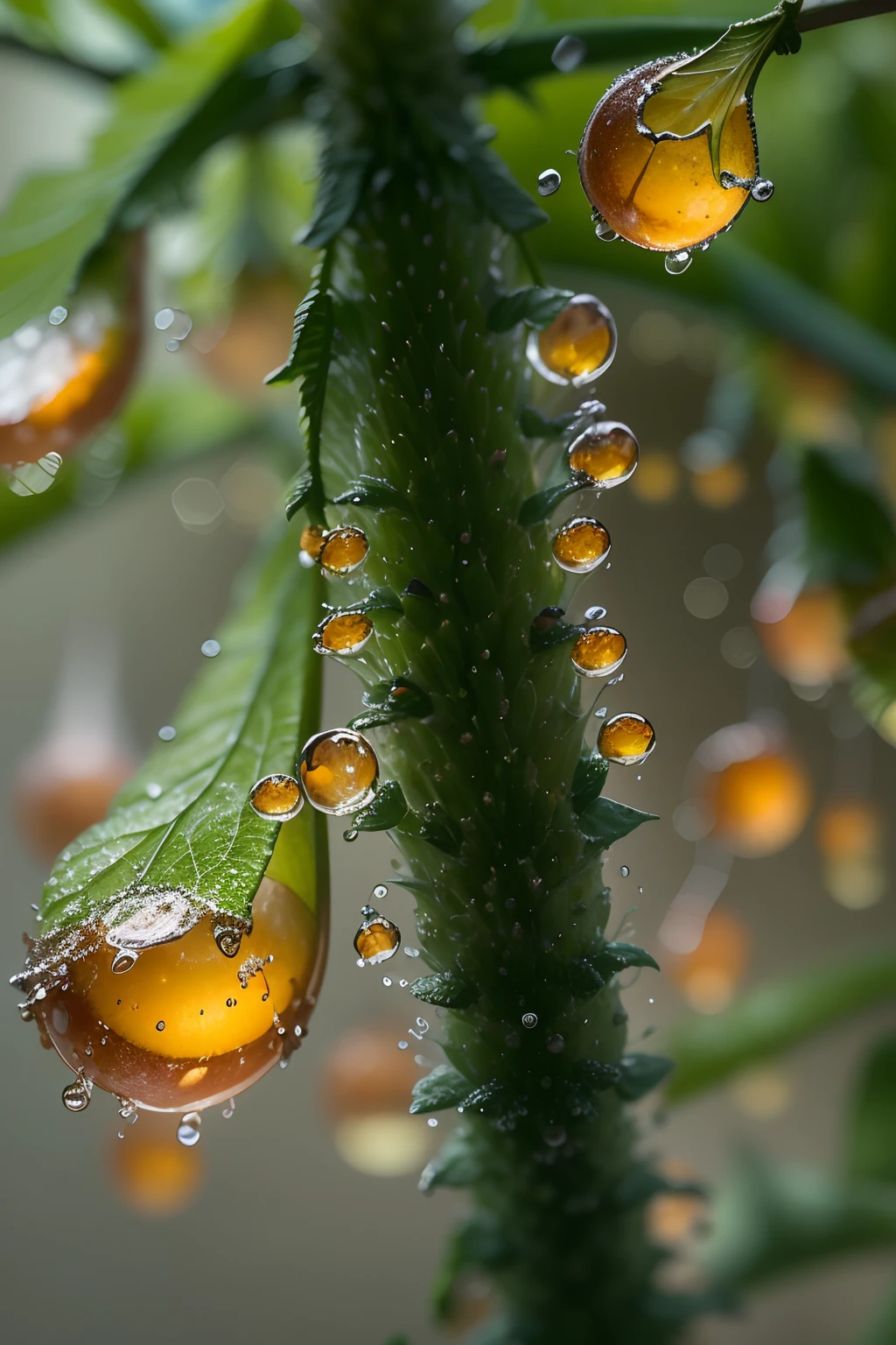 There is a close-up of a drop of an orange, professional fruit photography, Close up photography, detailed droplets, Orange flakes, close up food photography, Close-up - upward photography, Close-up photography, droplets, focus on droplets, macro photography, Water droplets, Detailed photography, macro art, hd macro photographs, Close-up macro photography