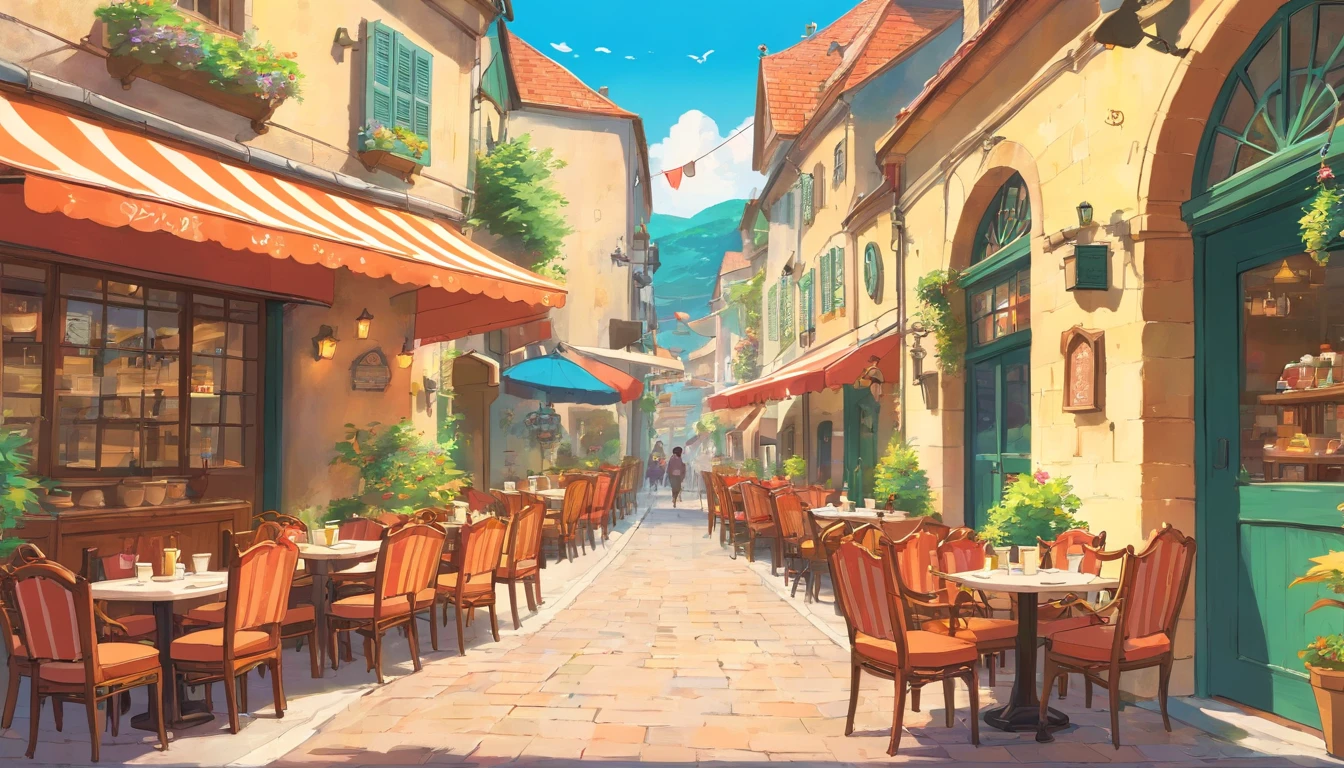 Witch's Delivery Service,Streets in Croatia,cafe terrace