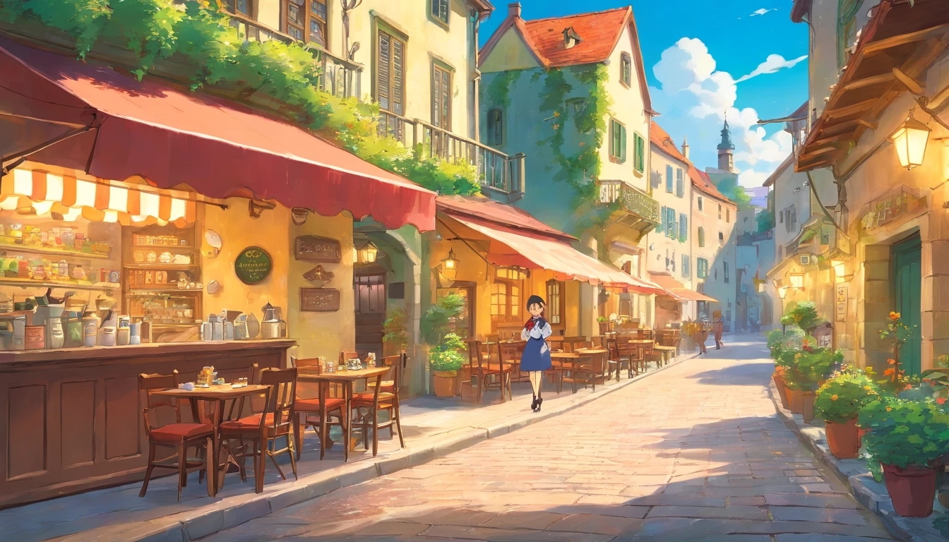 Witch's Delivery Service,Streets in Croatia,cafe terrace