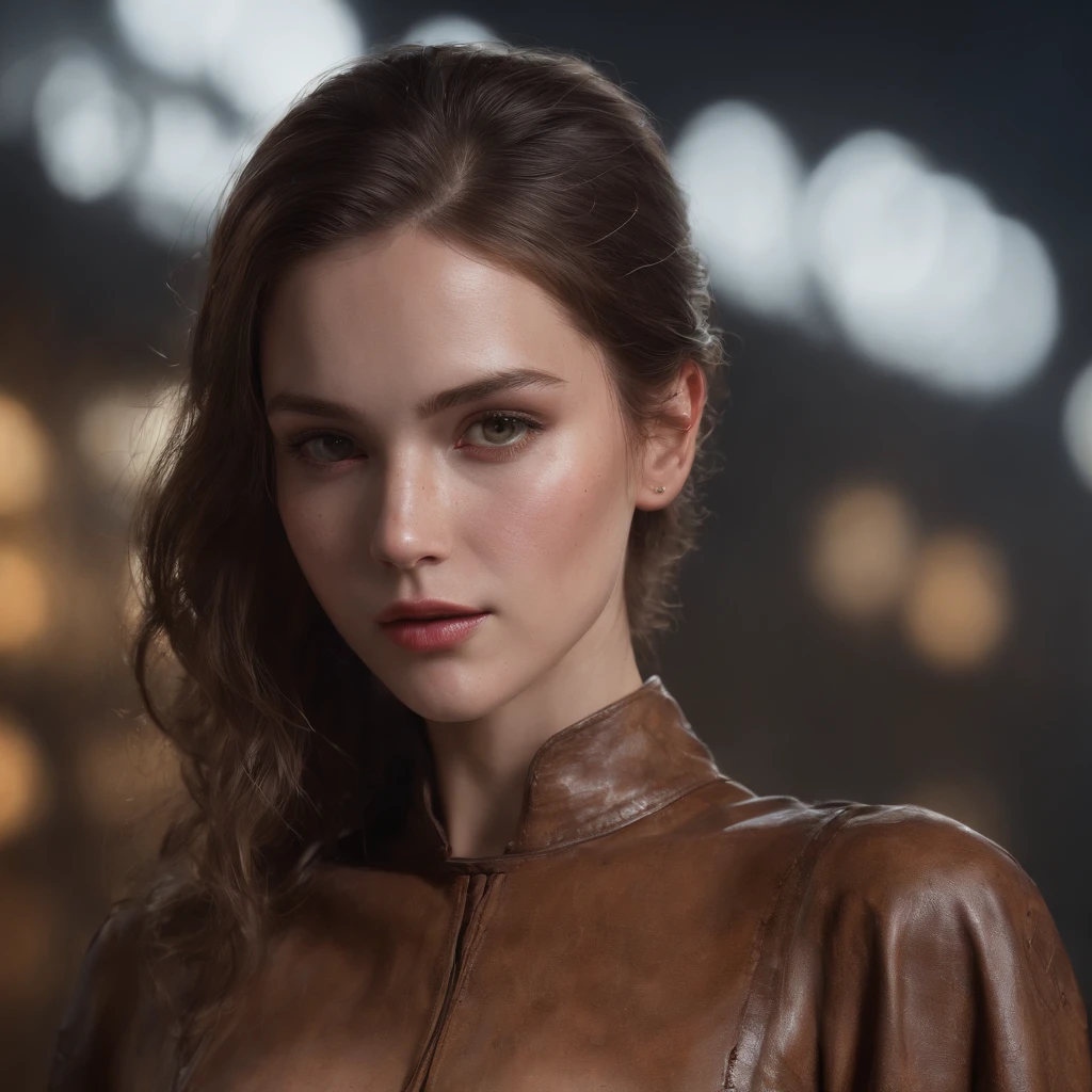 (Rendu 3D professionnel:1.3) de (Realstic:1.3) The most beautiful art photo in the world,Contains sweet and bright female heroin, ((Wet epic heroine)), Rendering the 8K unit of the whole body, action SHOT, pores de la peau, Very dark lighting, ombrage lourd, detailded, face detailed, (vibratoire, Realistic Photography, Realstic, dramatique, Sombre, mise au point nette, 8k), (Old leather clothes damaged by the weather:1.4), ((((Utiliser des skins)))), (complexe:1.4), decadent, (highly detailed:1.4), digital painting, rendu par octane, Art stations, Concept-Art, lisse, mise au point nette, illustration, Germ of art, (loish:0.23), WLOP Ilya Kuvshinov, e Greg Rutkowski et Alphonse Mucha Gracias, (Illumination globale, Studiolight, Lightweight volumetric), fortes pluies, particules flottantes, fripon, Fantaisie, Notre, Corps inteiroesbien, ((Dark and ancient background of the city:1.3)),CGSesociedade,Art stations