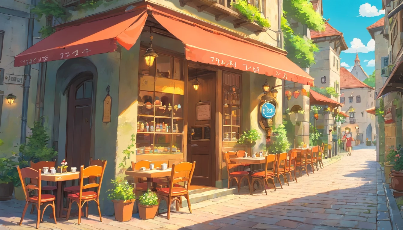 Witch's Delivery Service,Streets in Croatia,cafe terrace,Totoro