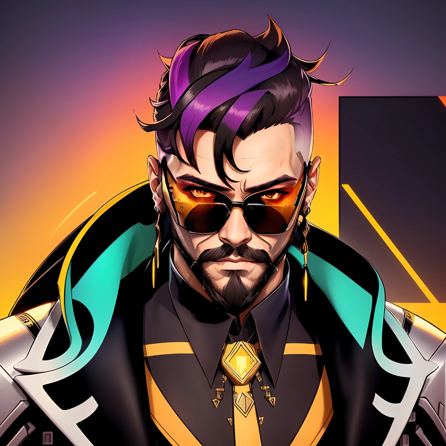 a close up of a man in a suit and glasses, official character illustration, commission for high res, official character art, character full body portrait, full body character portrait, human male character art, kentaro miura art style, as a character in tekken, full-body character portrait, male character design, official art, kentaro miura manga art style