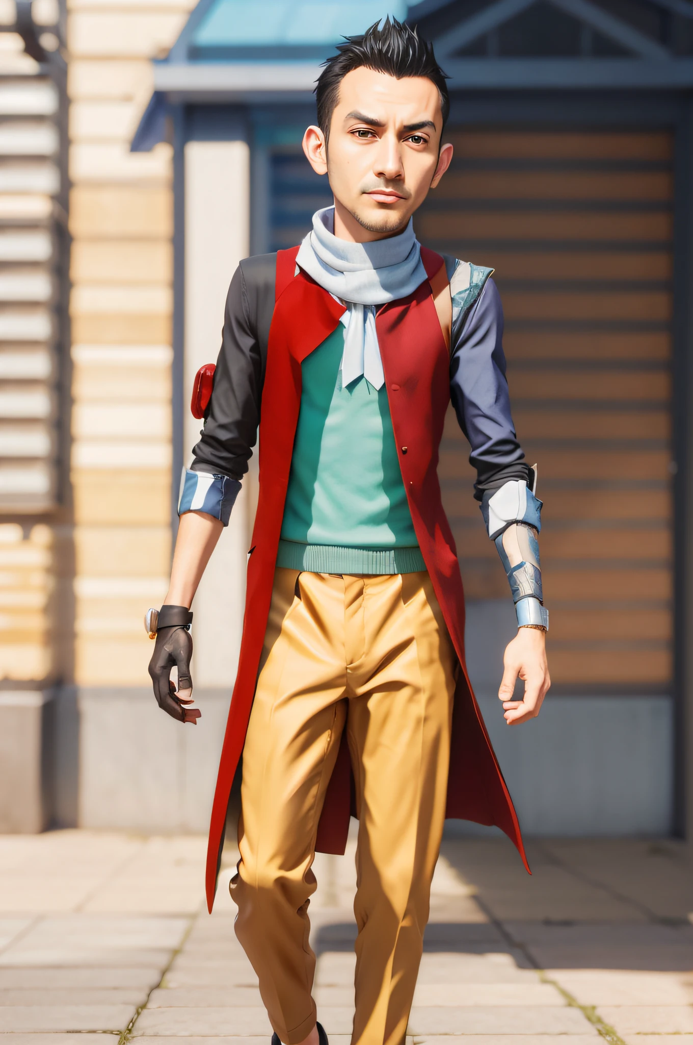 arafed image of a man in a suit and tie walking down a sidewalk, made with anime painter studio, full-body character portrait, full character, main character, official character art, character full body portrait, stylized anime, full body character portrait, anime character, cinematic full character, anime style character, ( ( character concept art ) )