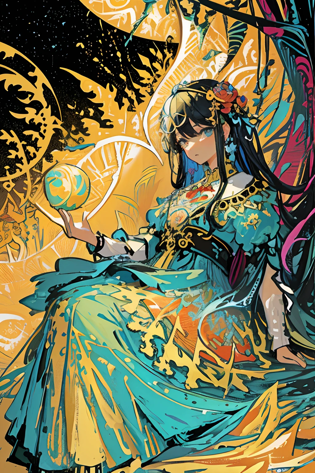 (masterpiece, top quality, best quality, official art, beautiful and aesthetic:1.2), (1girl), extreme detailed,(fractal art:1.3),colorful,highest detailed