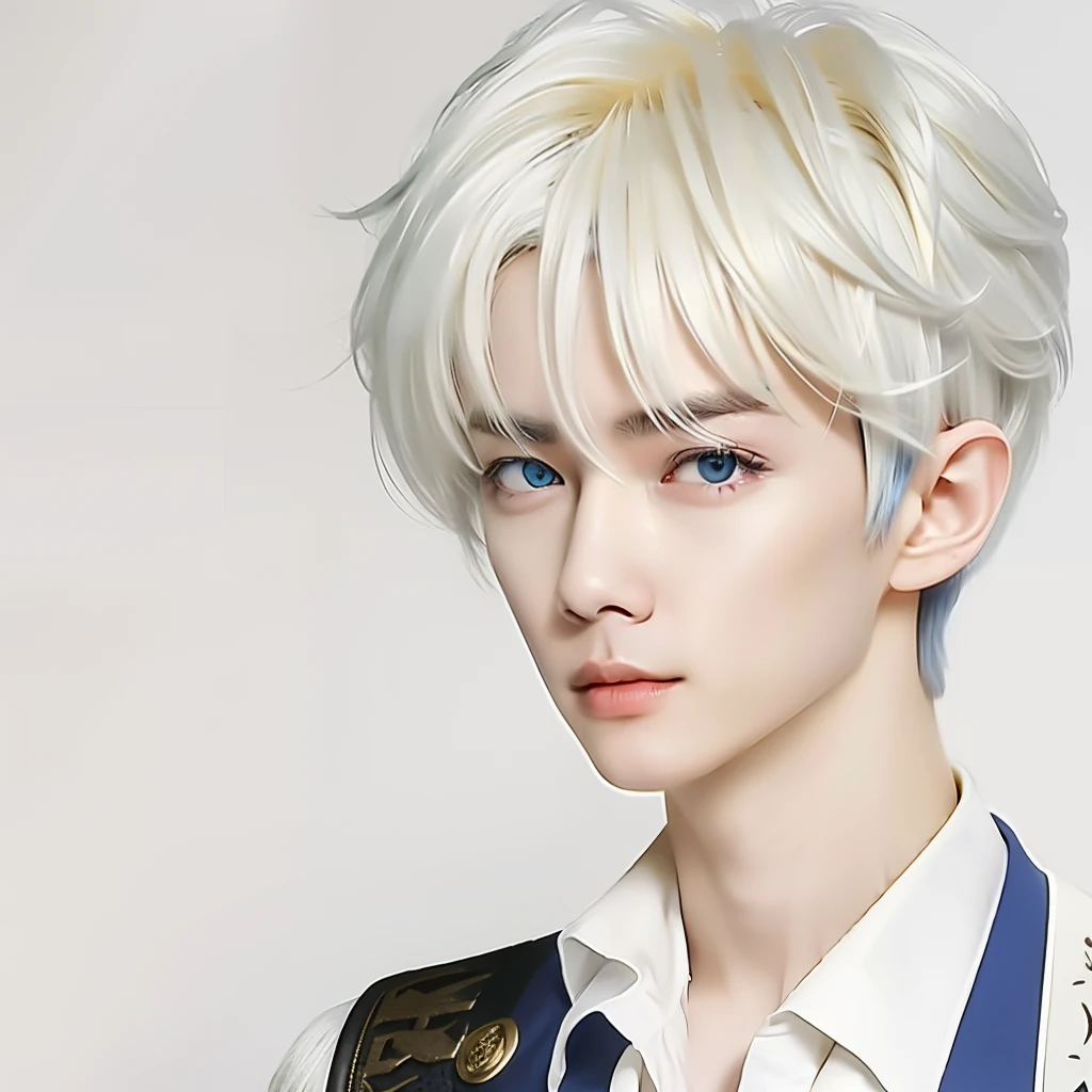 1boy, ijekiel alpheus, manhwa, white hair, yellow eyes, realistic, ultra detail, 70mm lens, handsome.