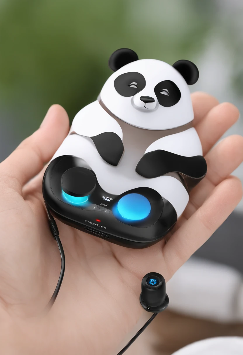 Bluetooth headset in panda shape,sense of science and technology,metals