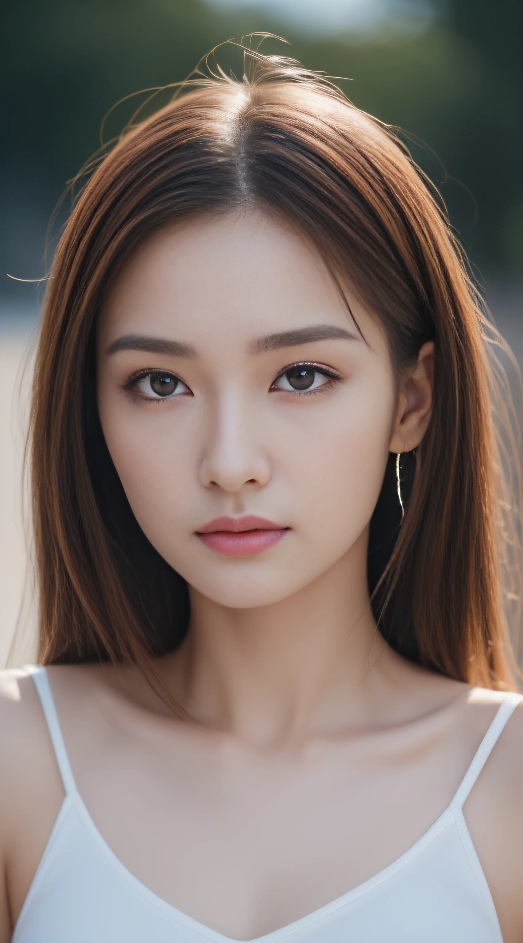 ((top quality, 8K, masterpiece: 1.3)), Sharp Focus: 1.2,realistic photos of (1 cute Korean star:1.4) , black hair, big breasts, wearing white blouse, very detailed eyes and face, sharp pupils, realistic pupils, sharp focus, movie lighting, off-shoulder, highly detailed eyes and face, realistic pupils, sharp focus, movie lighting, cleavage, happy