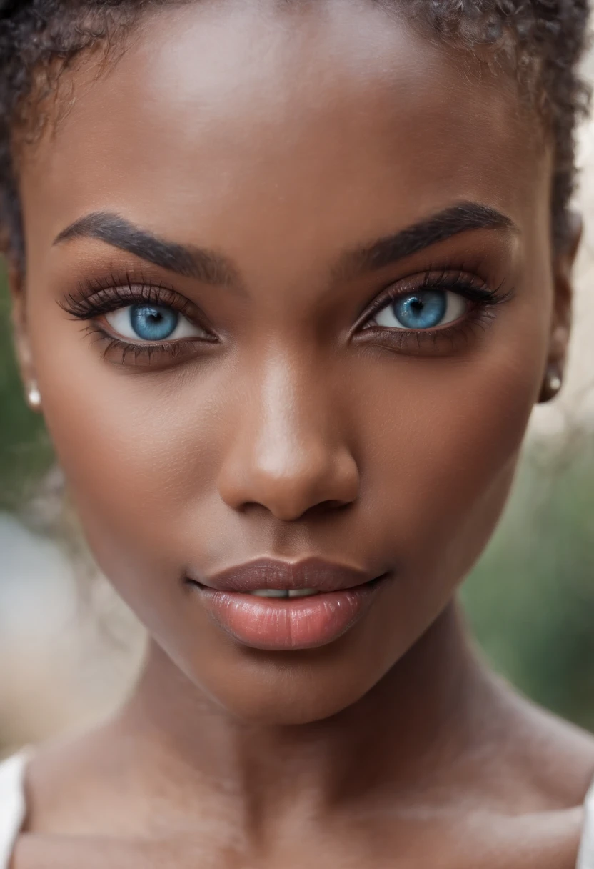 a beautiful african women,tongue out,wink,
seductive face blue eyes, ultrarealistic BLUE EYES,hyper detailed perfect eyes