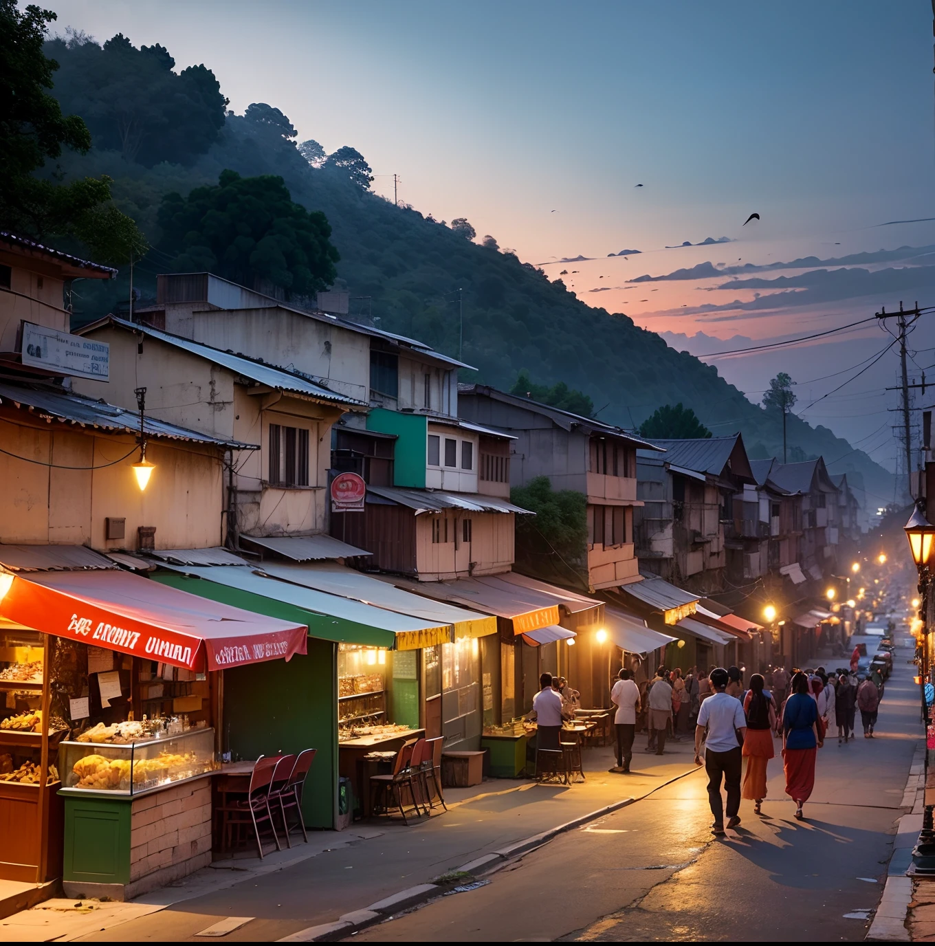 Nightscapes of Haldwani: When the sun sets, Haldwani comes alive with a different kind of magic. Photograph the town's nightlife, from vibrant streetlights to cozy cafes. --auto --s2